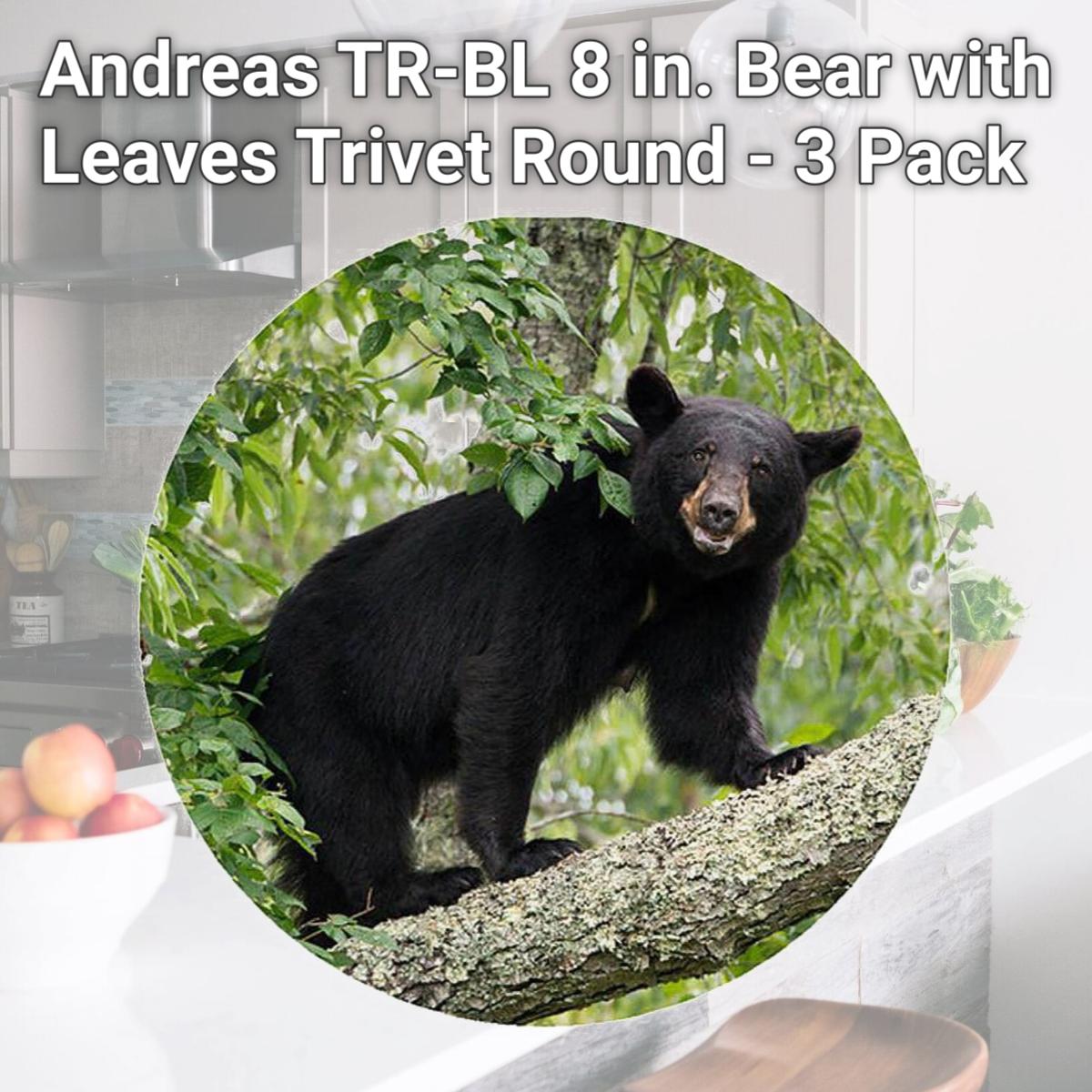 Picture of Andreas TR-BL 8 in. Bear with Leaves Trivet  Round - 3 Pack