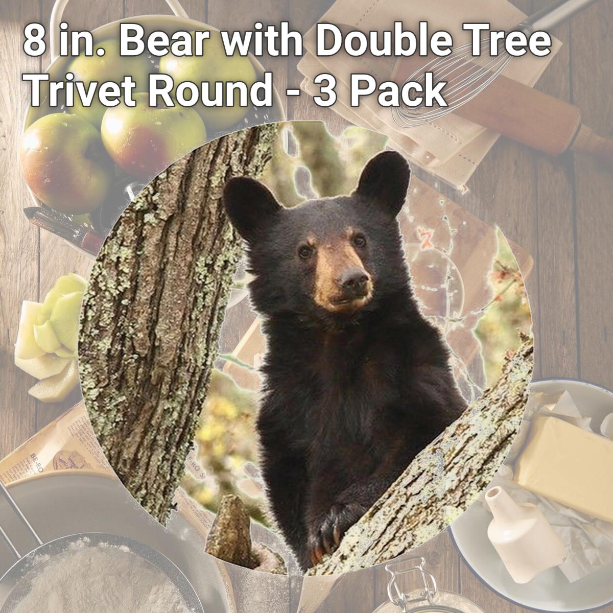 Picture of Andreas TR-BDT 8 in. Bear with Double Tree Trivet  Round - 3 Pack