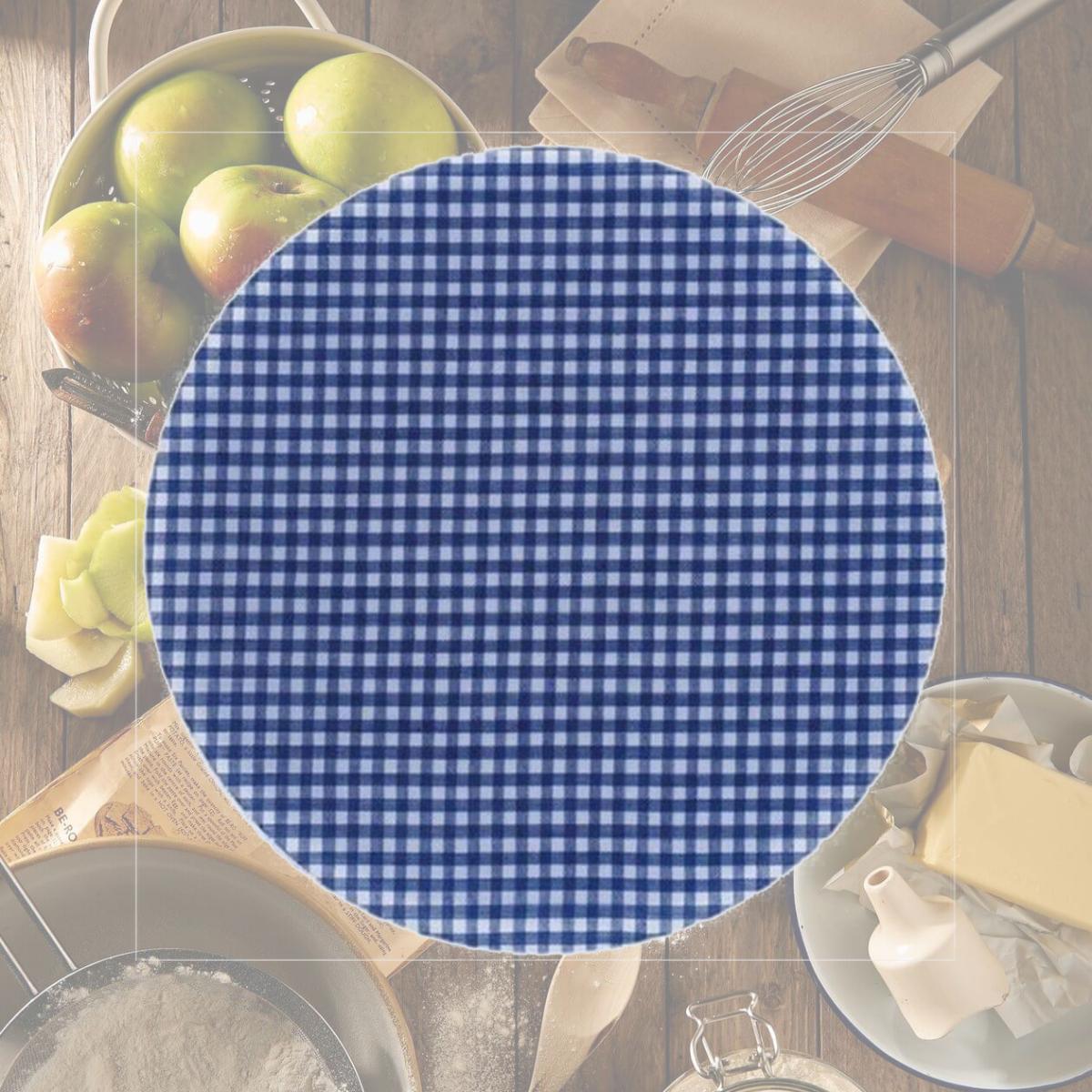 Picture of Andreas TRT-106 10 in. Blue Ginham Round Silicone Trivet - Pack of 3