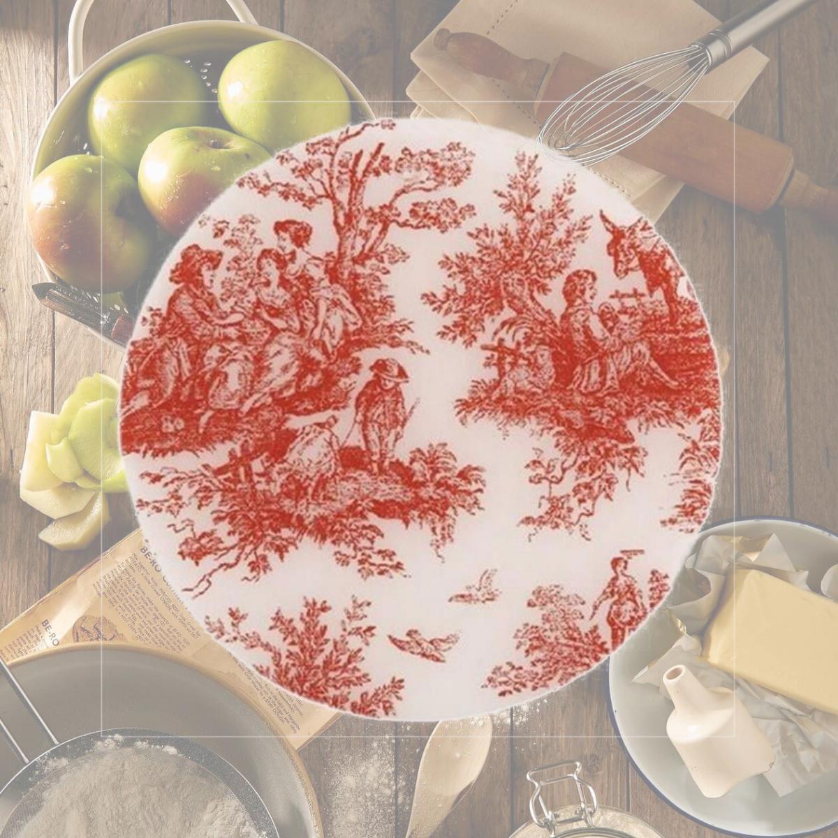 Picture of Andreas TRT-154 10 in. Toile Red Round Silicone Trivet - Pack of 3