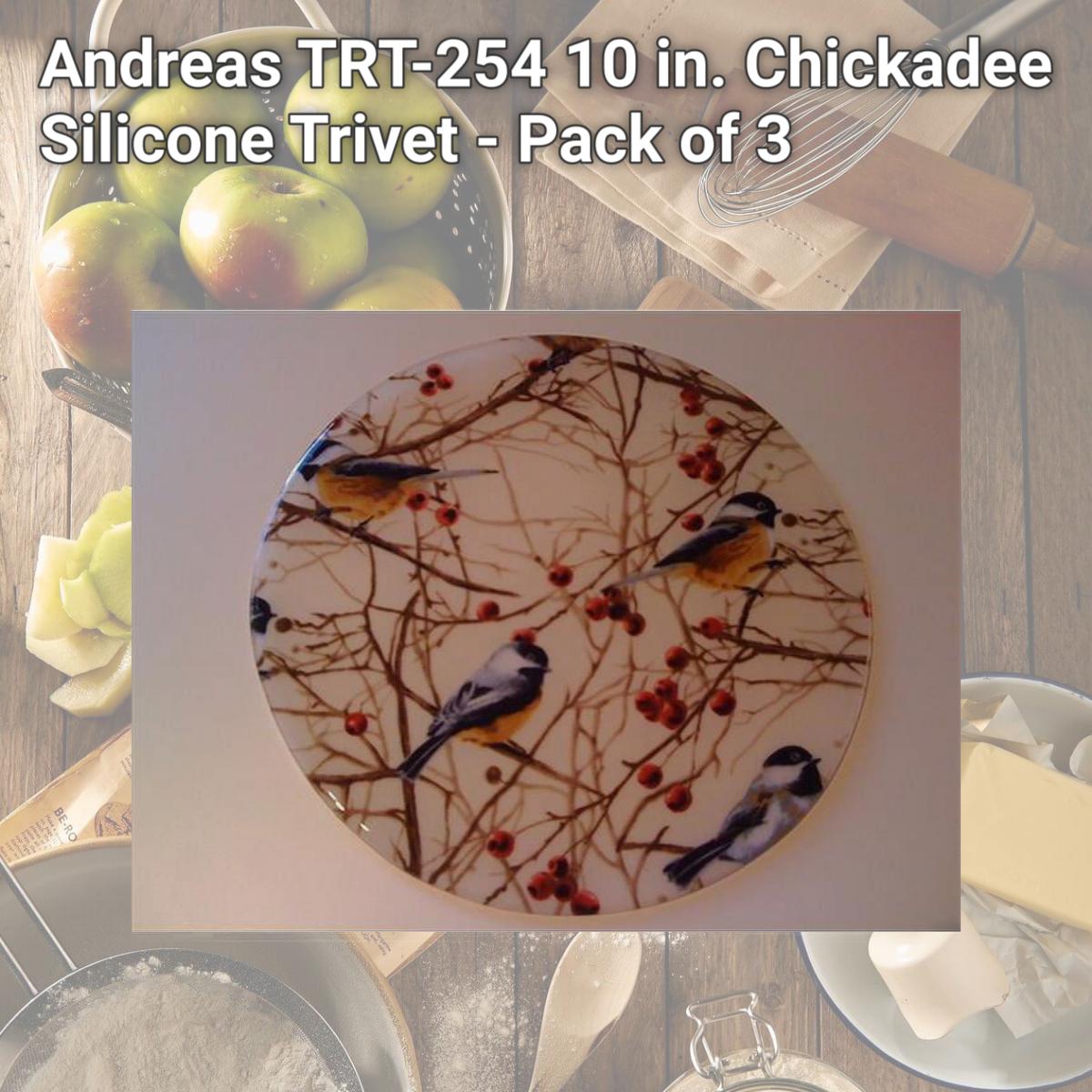 Picture of Andreas TRT-254 10 in. Chickadee Silicone Trivet - Pack of 3
