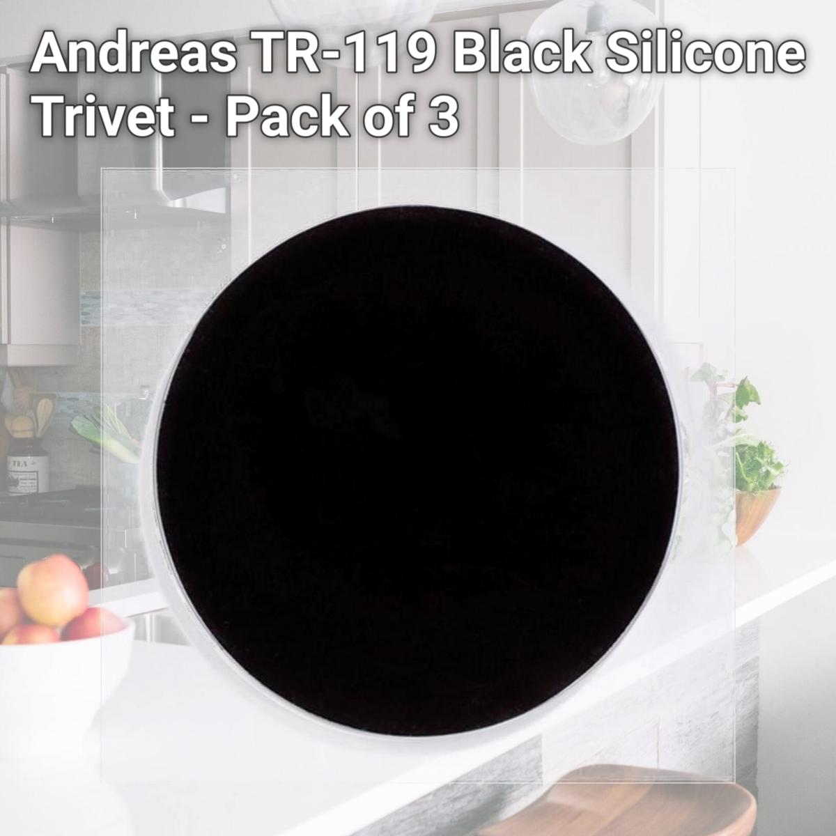 Picture of Andreas TR-119 Black Silicone Trivet - Pack of 3