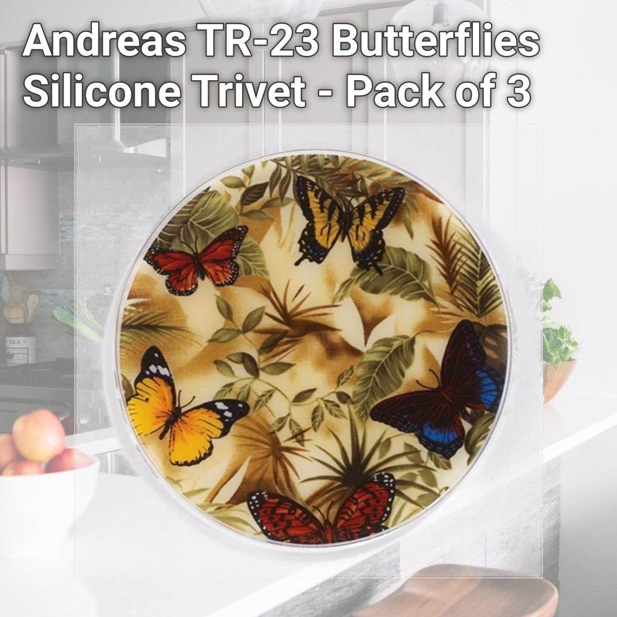 Picture of Andreas TR-23 Butterflies Silicone Trivet - Pack of 3