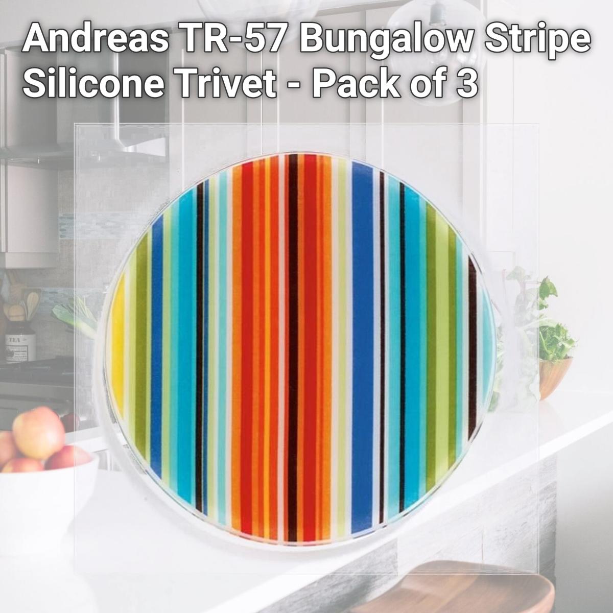 Picture of Andreas TR-57 Bungalow Stripe Silicone Trivet - Pack of 3