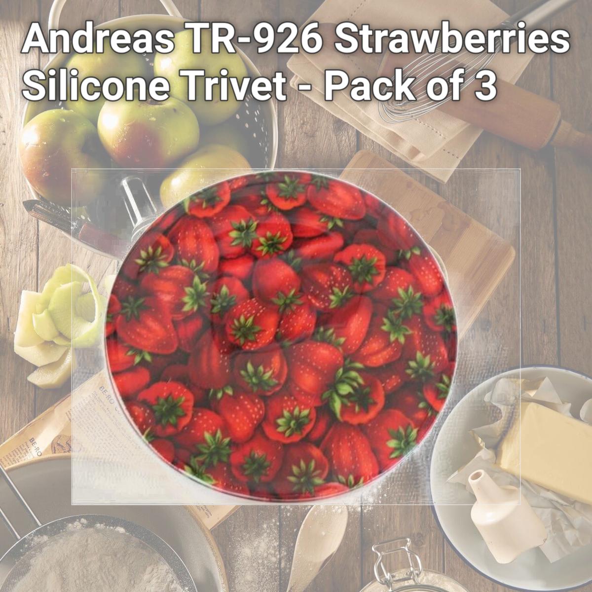 Picture of Andreas TR-926 Strawberries Silicone Trivet - Pack of 3