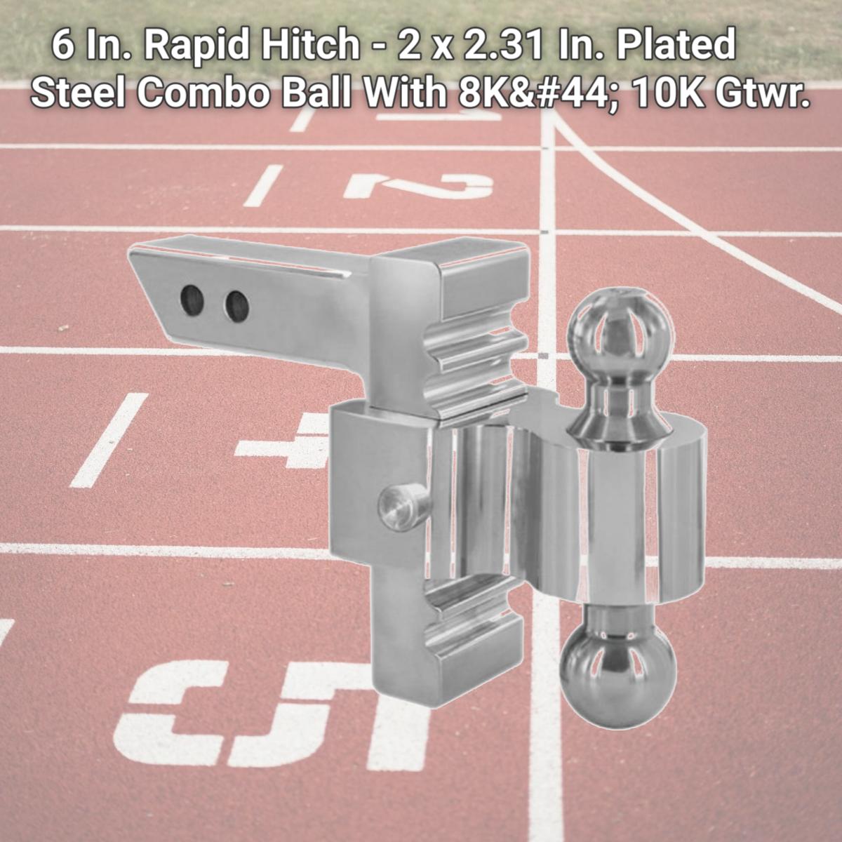 Picture of Andersen Mfg 3410-S 6 In. Rapid Hitch - 2 x 2.31 In. Plated Steel Combo Ball With 8K&#44; 10K Gtwr.