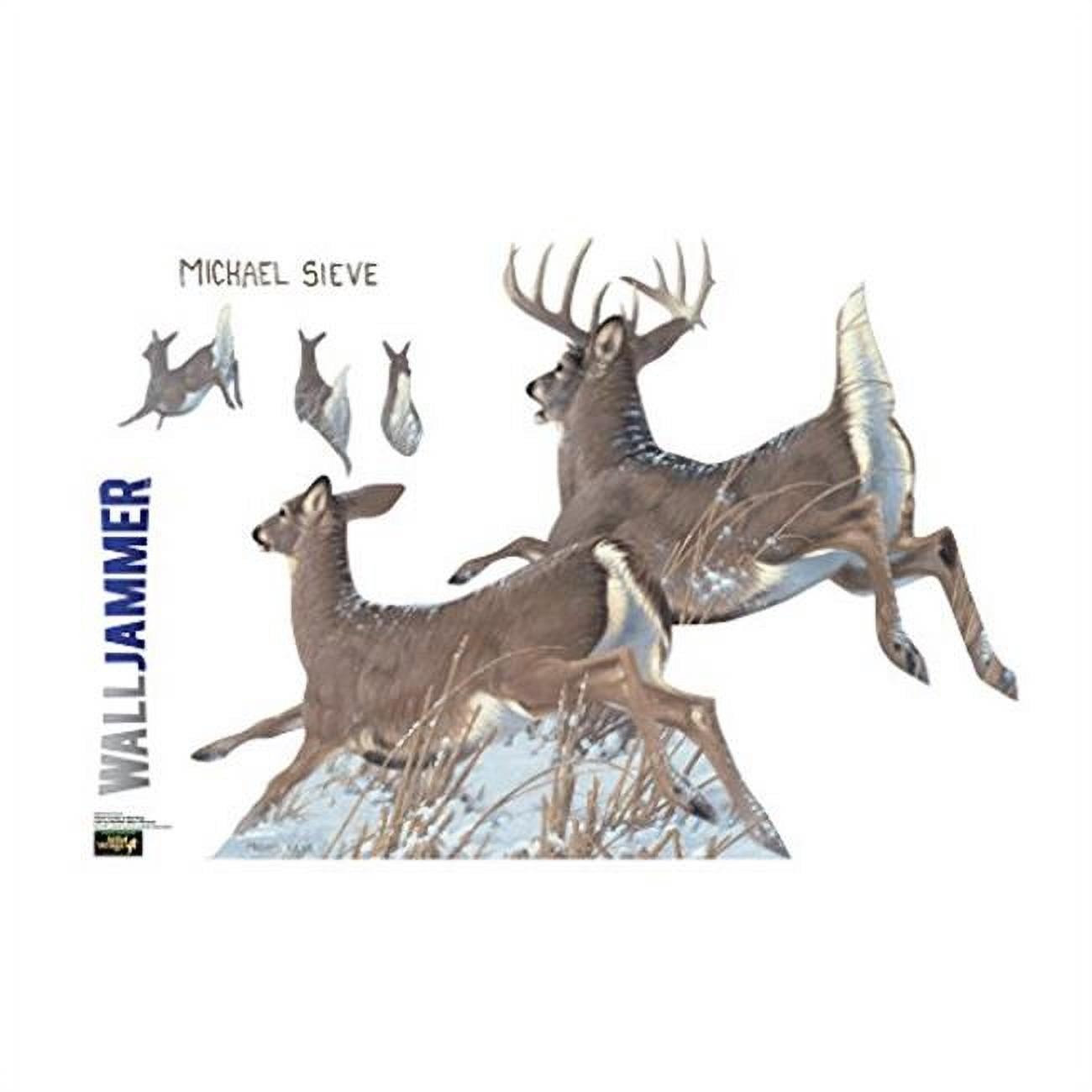 Wj1196 48 X 72 In. Jumping White Tailed Deer Wall Decal
