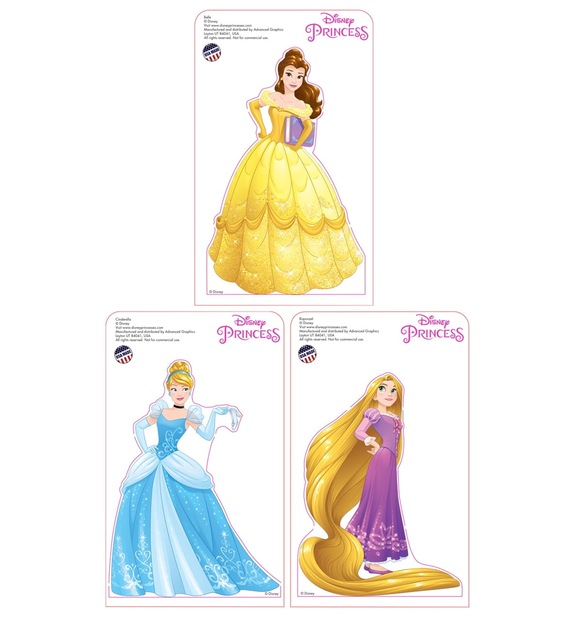2195 24 X 36 In. Mini Disney Princesses Standees 2016 - Pack Of 3