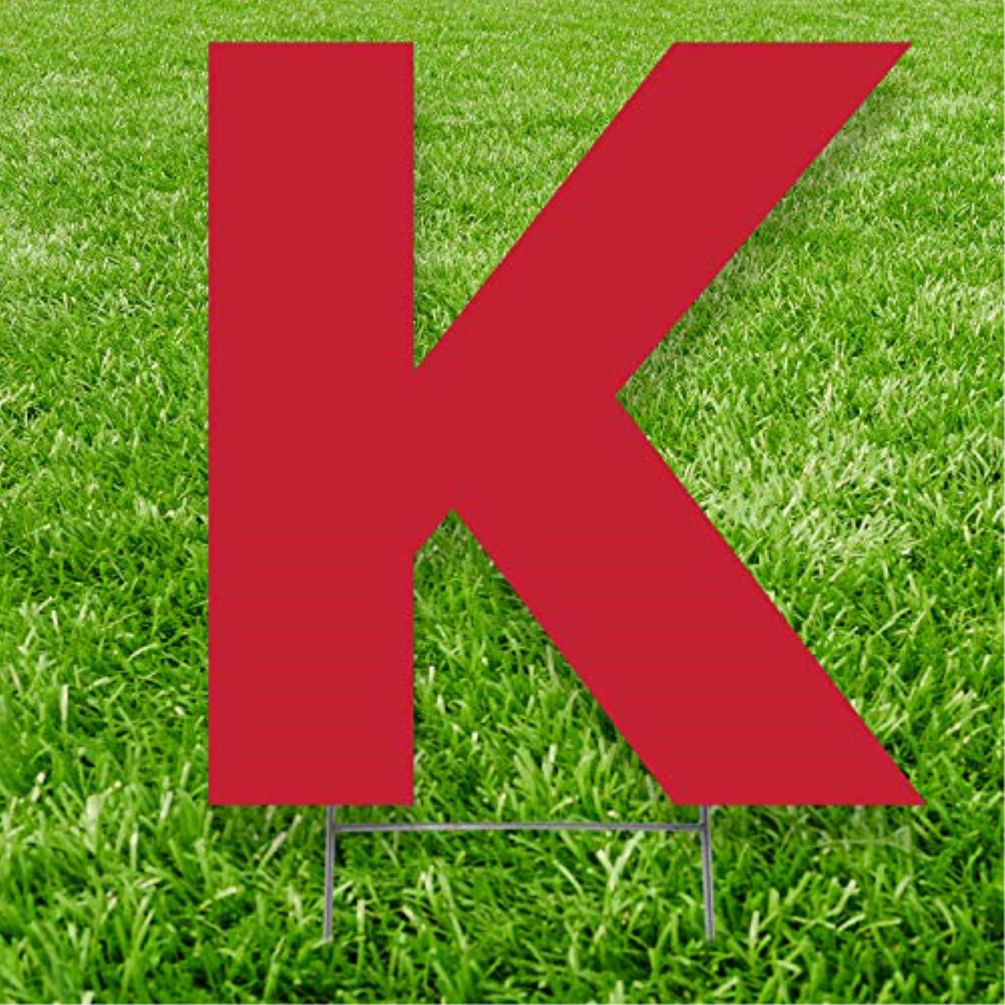 20 x 15 in. Letter K Yard Sign, Red