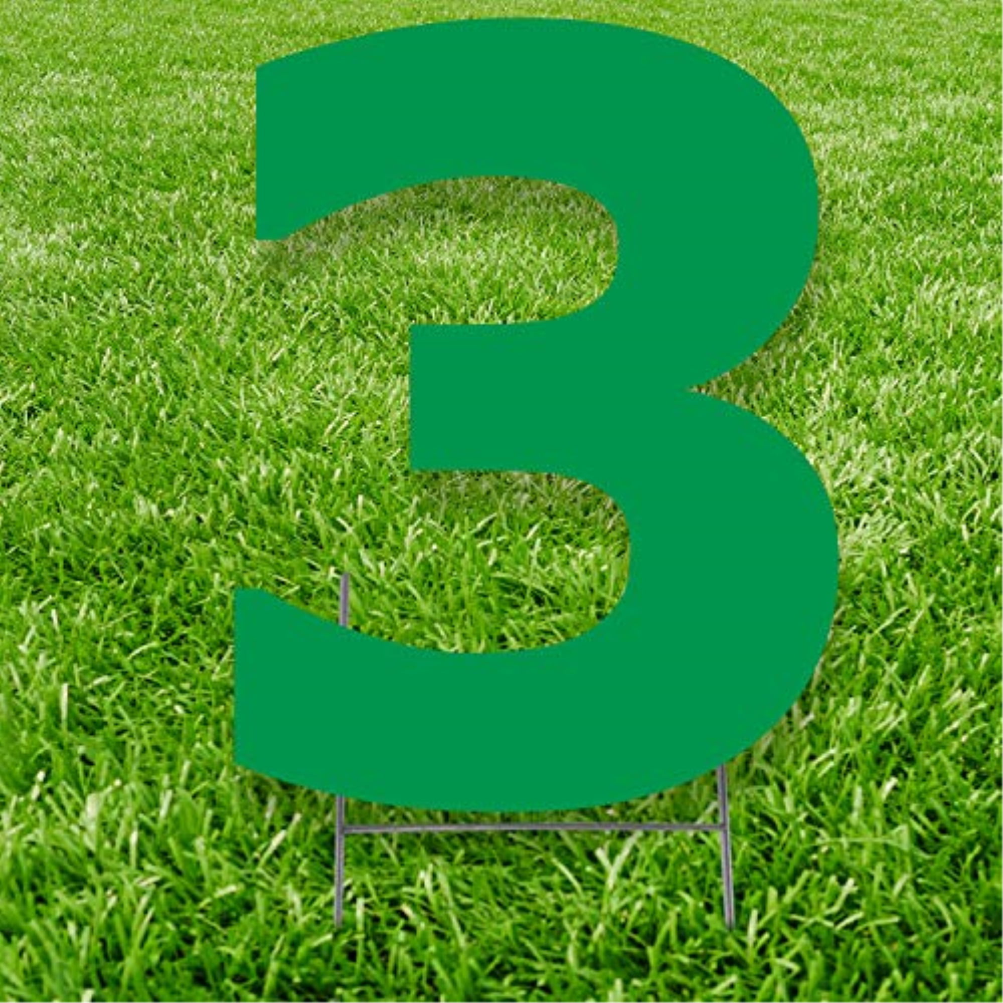 3310 20 x 15 in. Number 3 Yard Sign, Green