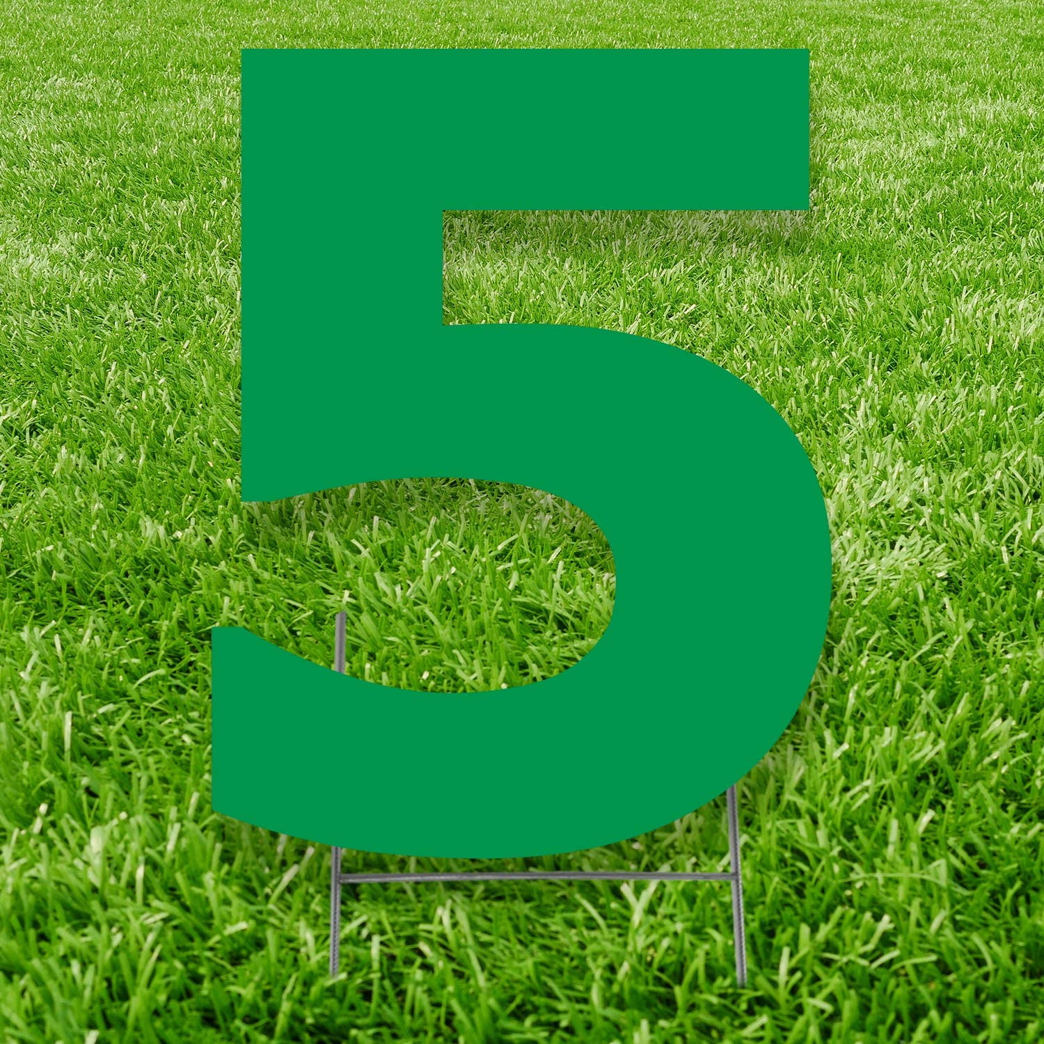 20 x 15 in. Number 5 Yard Sign, Green