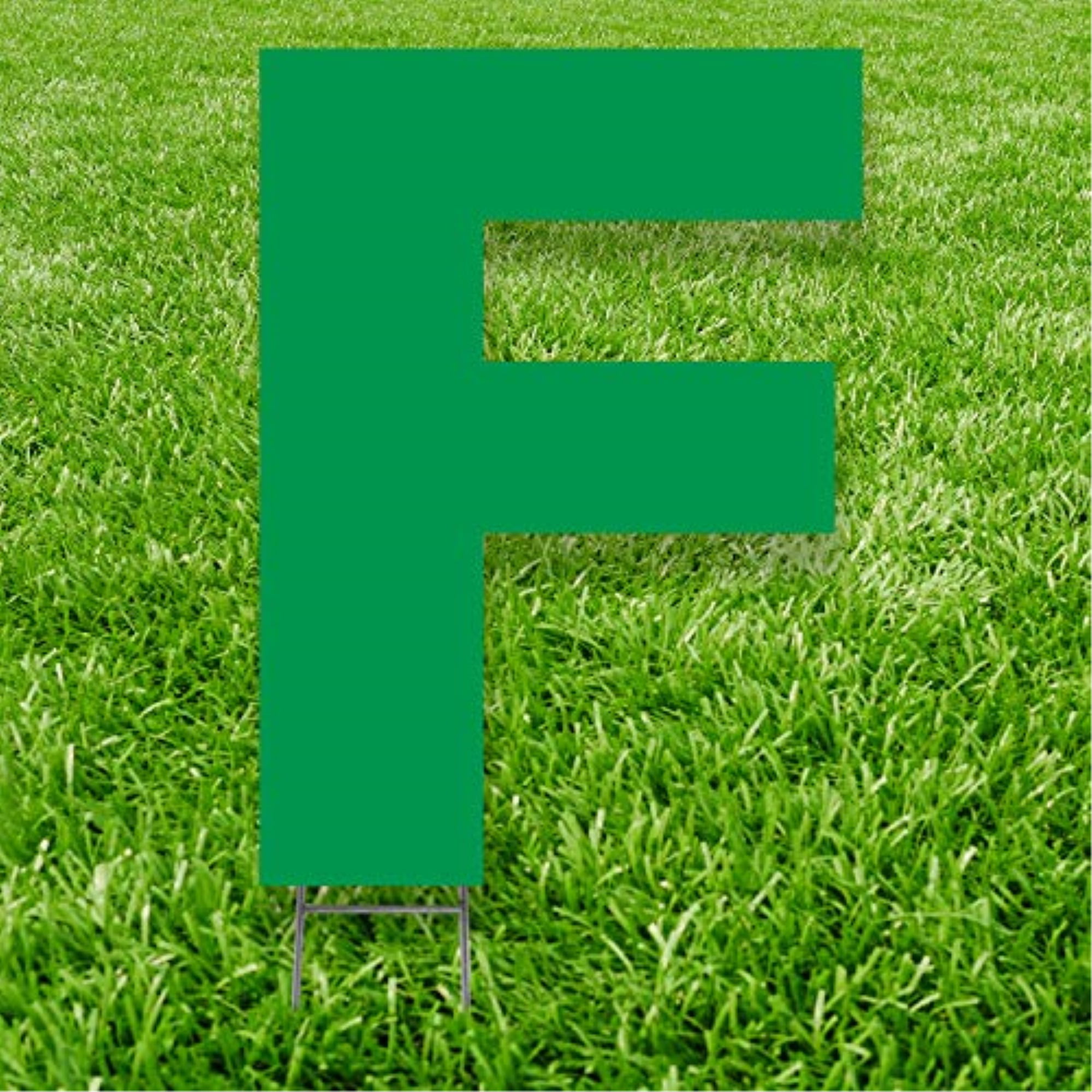 20 x 15 in. Letter F Yard Sign, Green