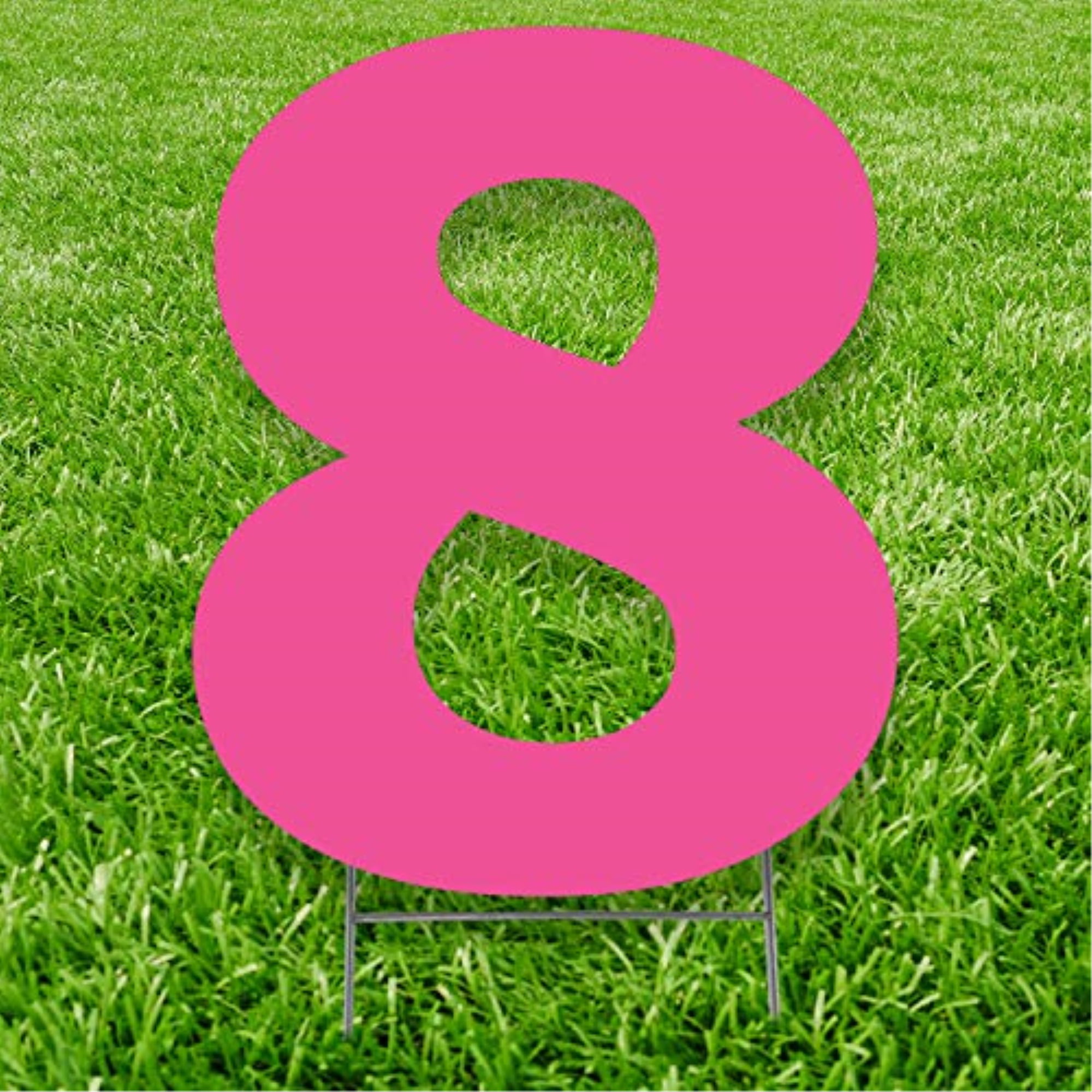 20 x 15 in. Number 8 Yard Sign, Pink
