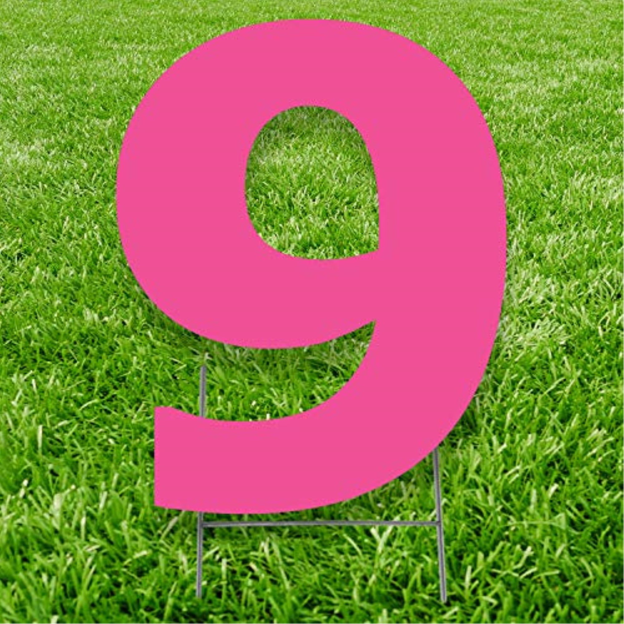 3354 20 x 15 in. Number 9 Yard Sign, Pink