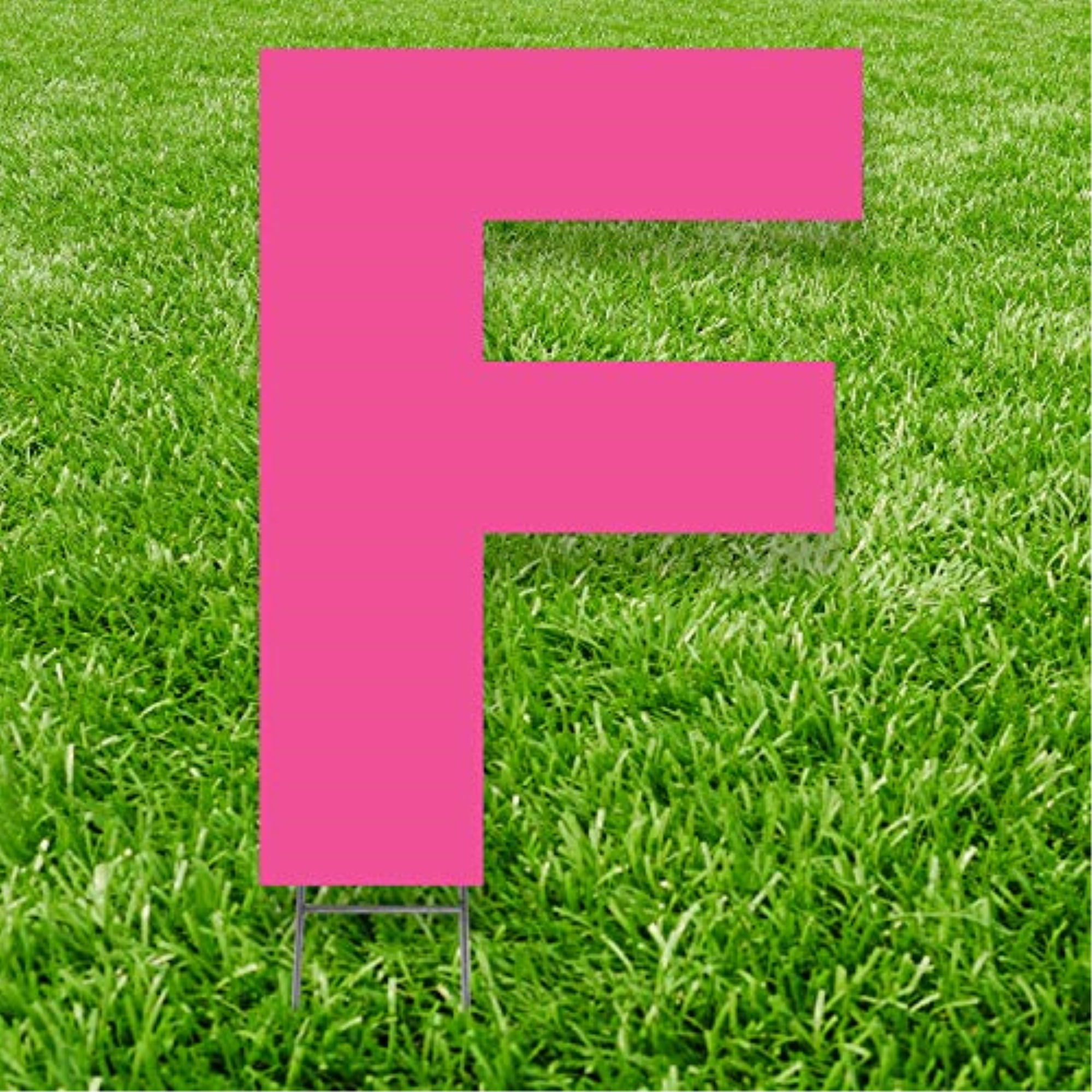 3362 20 x 15 in. Letter F Yard Sign, Pink