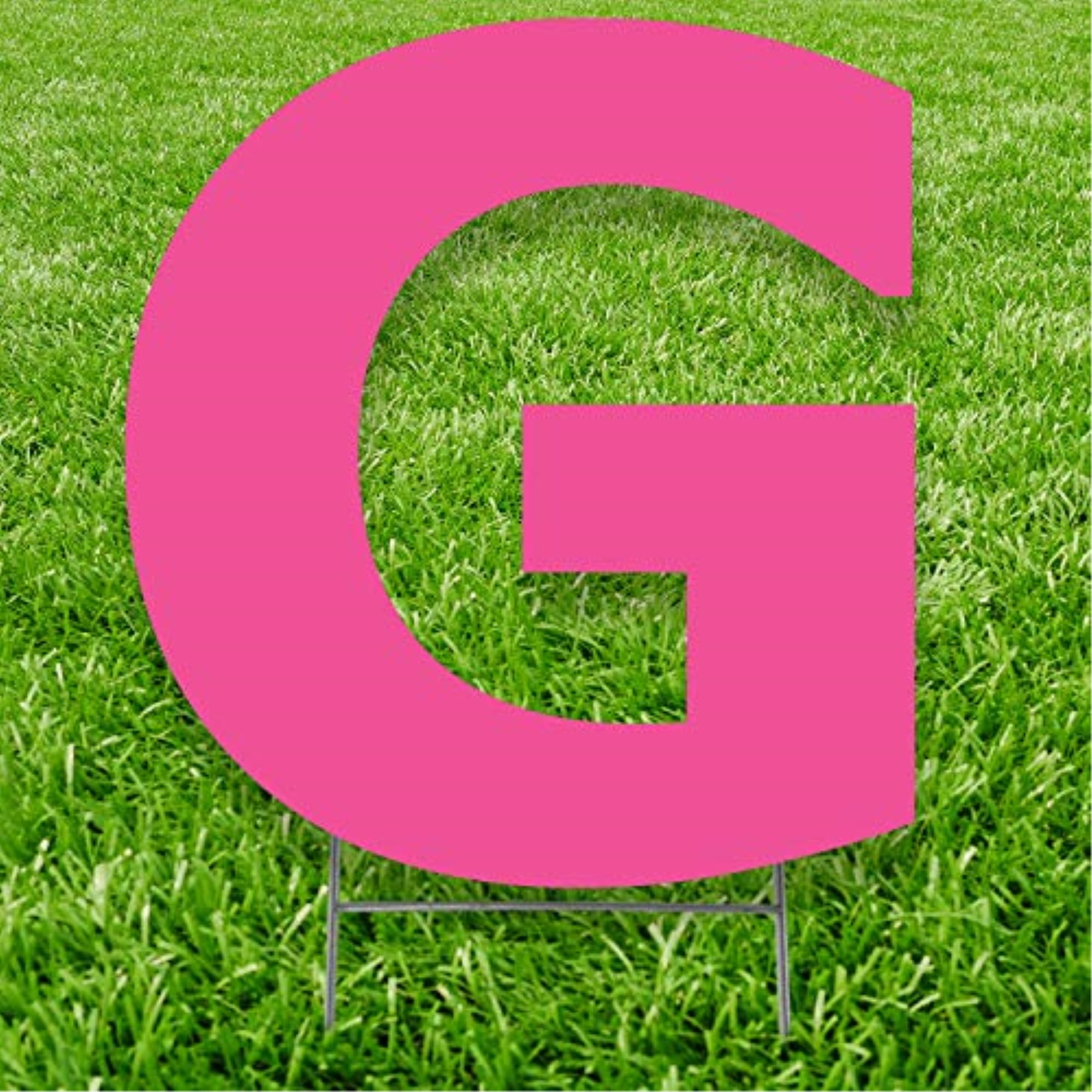20 x 15 in. Letter G Yard Sign, Pink