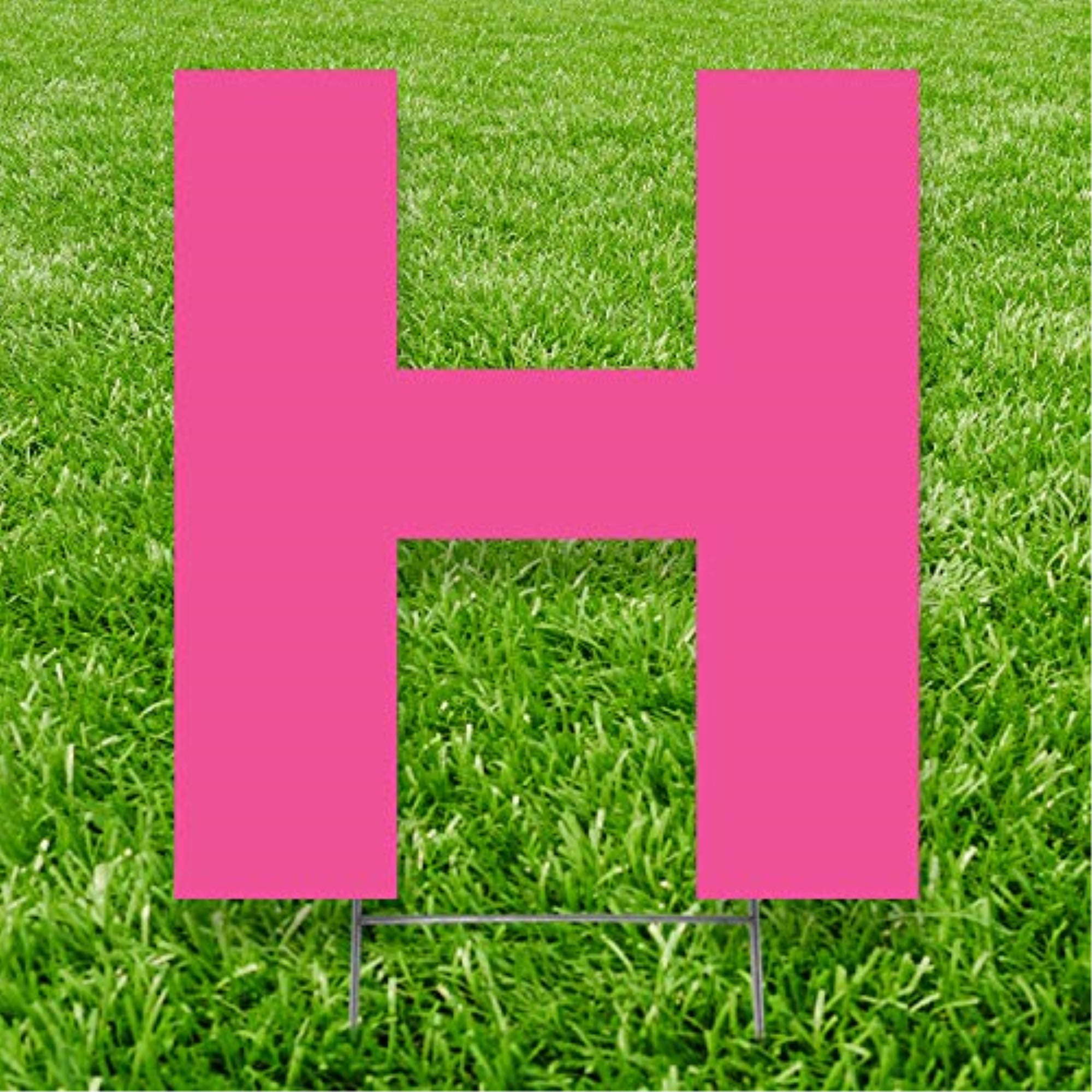 20 x 15 in. Letter H Yard Sign, Pink