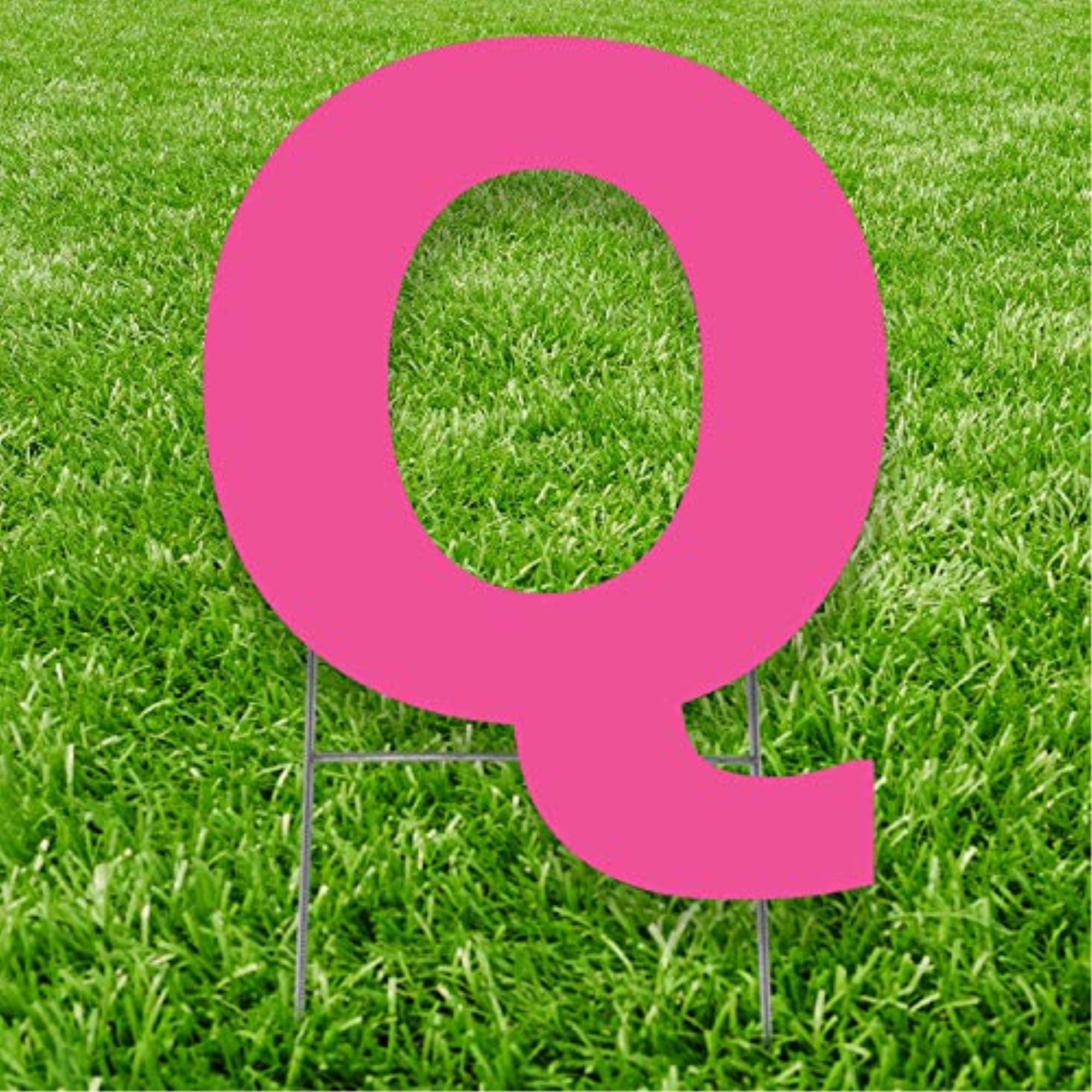 20 x 15 in. Letter Q Yard Sign, Pink