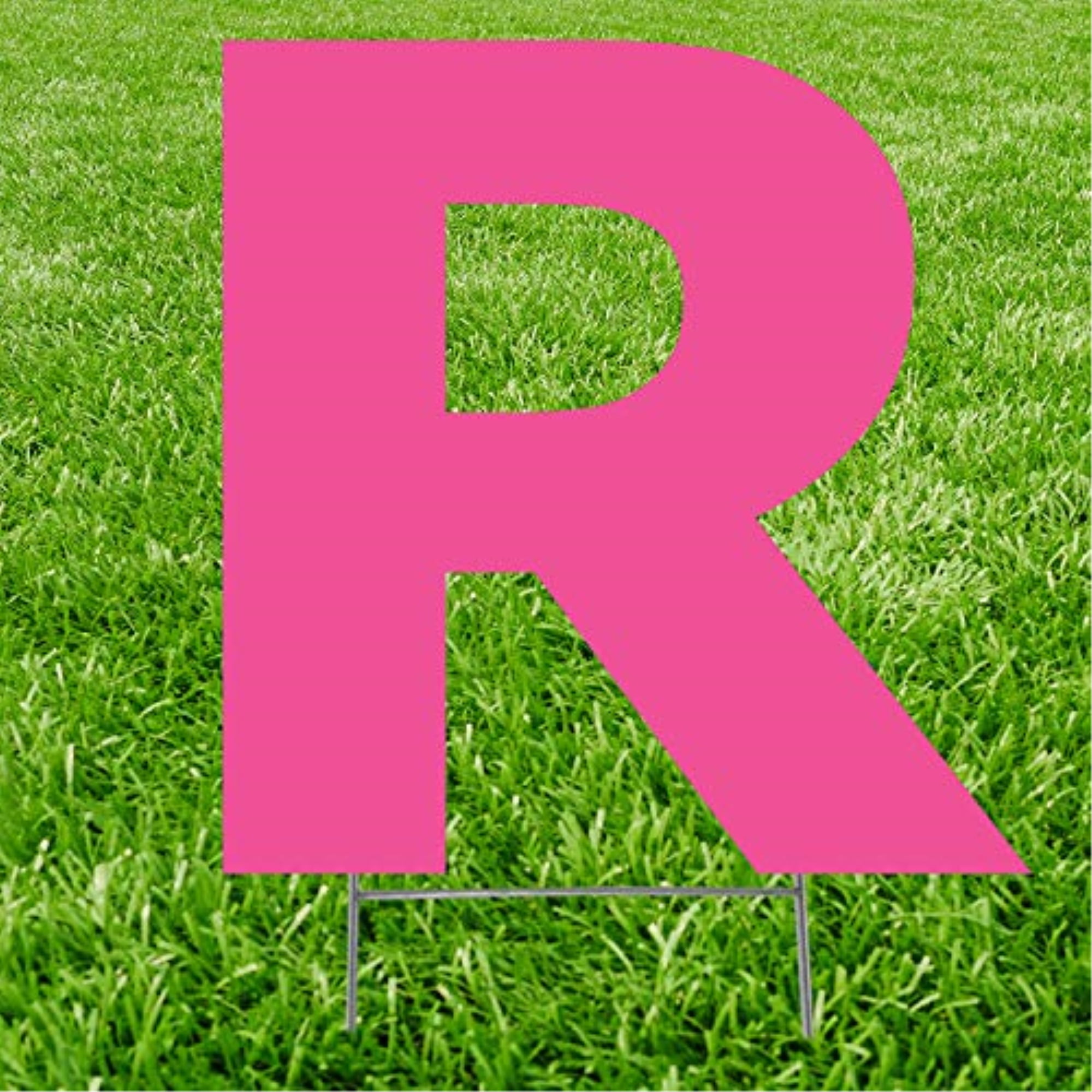 3374 20 x 15 in. Letter R Yard Sign, Pink