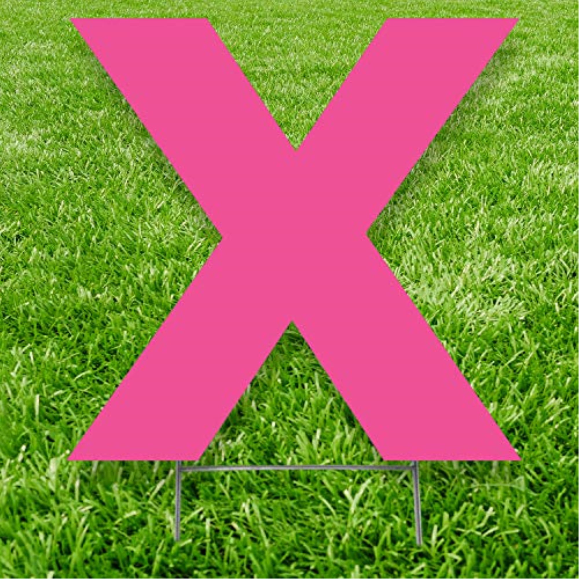 3380 20 x 15 in. Letter X Yard Sign, Pink