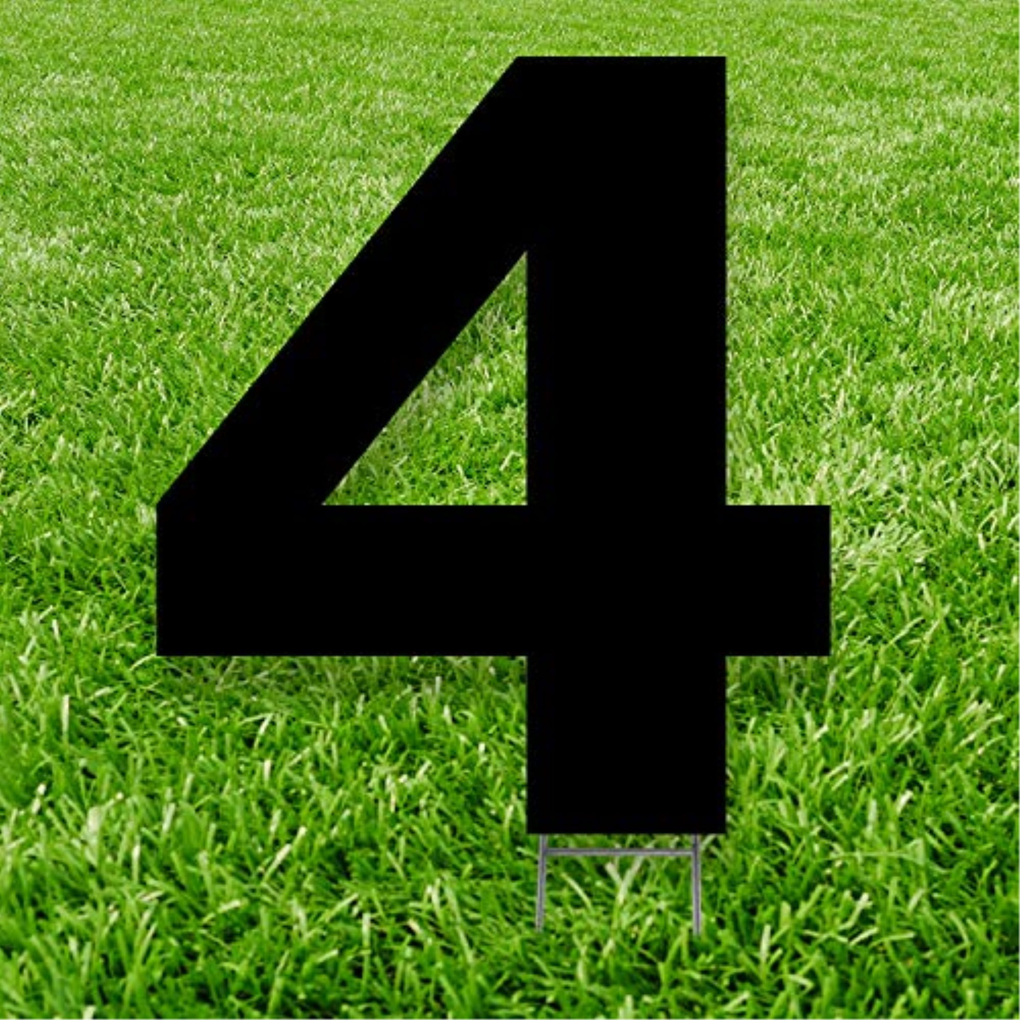 20 x 15 in. Number 4 Yard Sign, Black