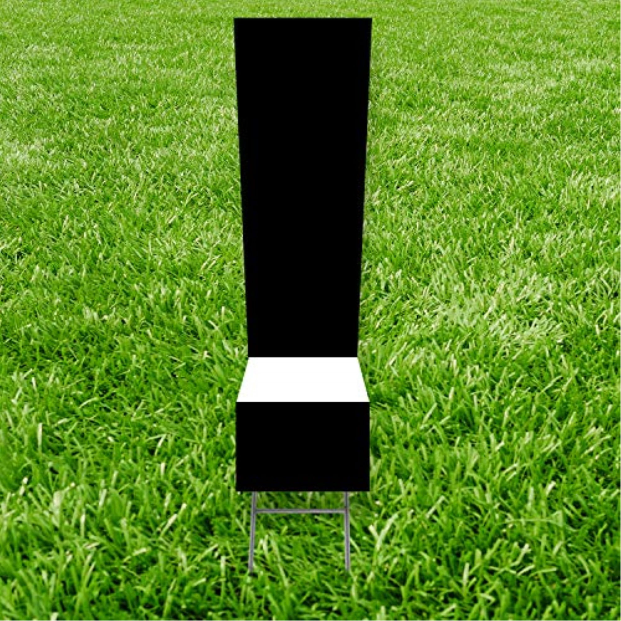 3394 20 x 15 in. Exclamation Point Symbol Outdoor Yard Sign, Black