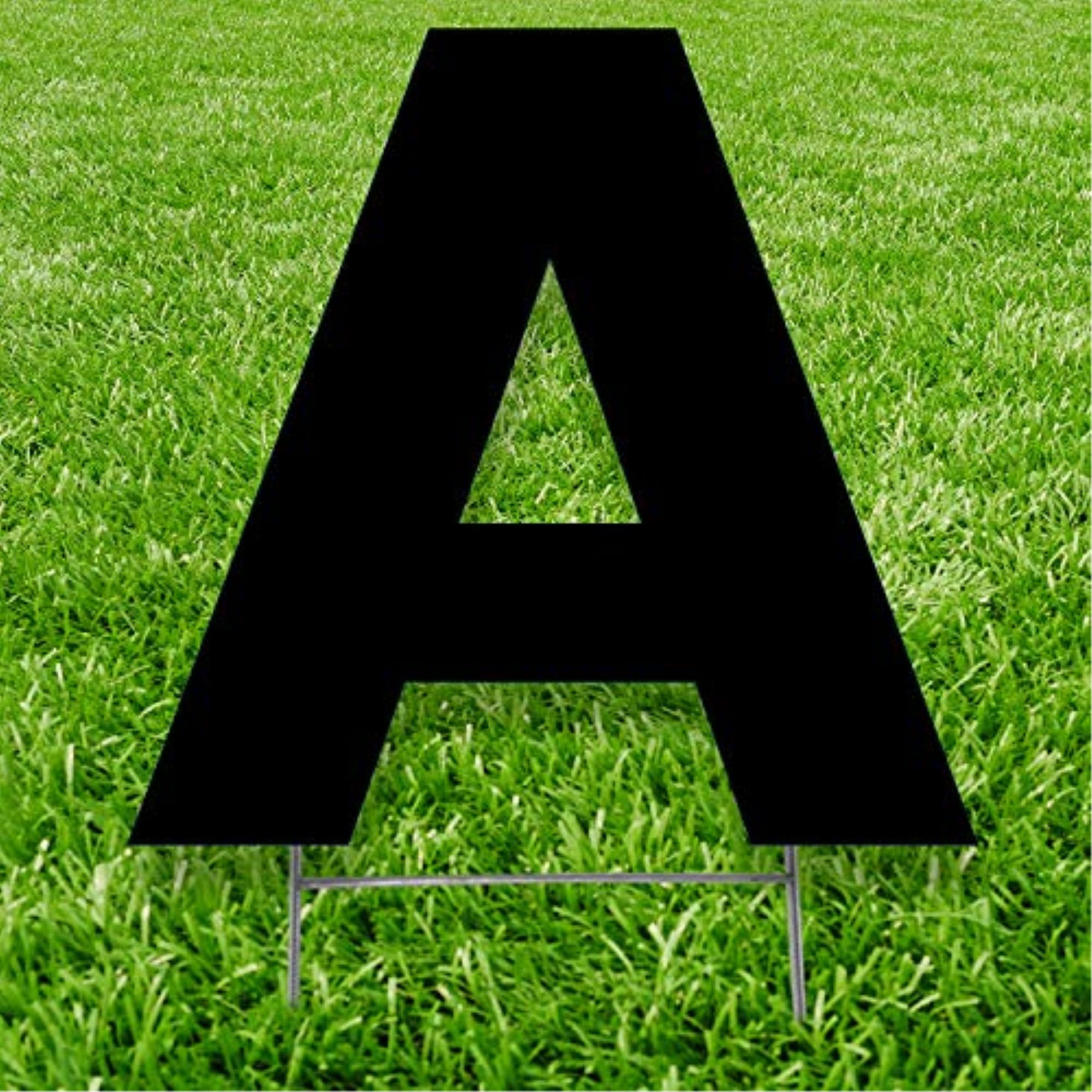20 x 15 in. Letter A Yard Sign, Black