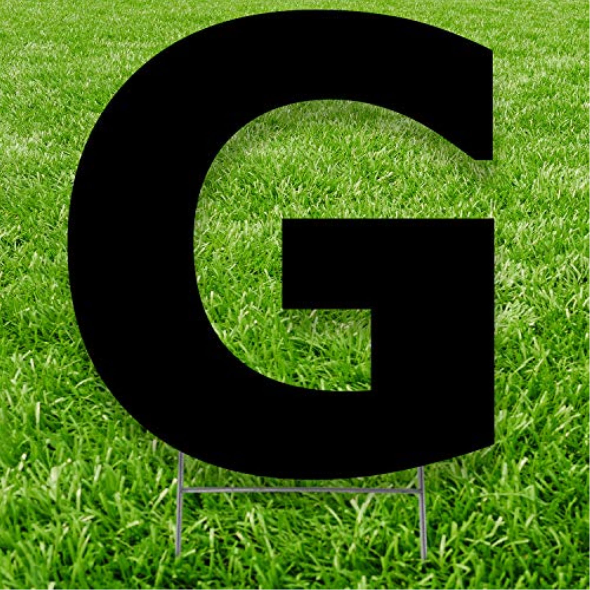 20 x 15 in. Letter G Yard Sign, Black