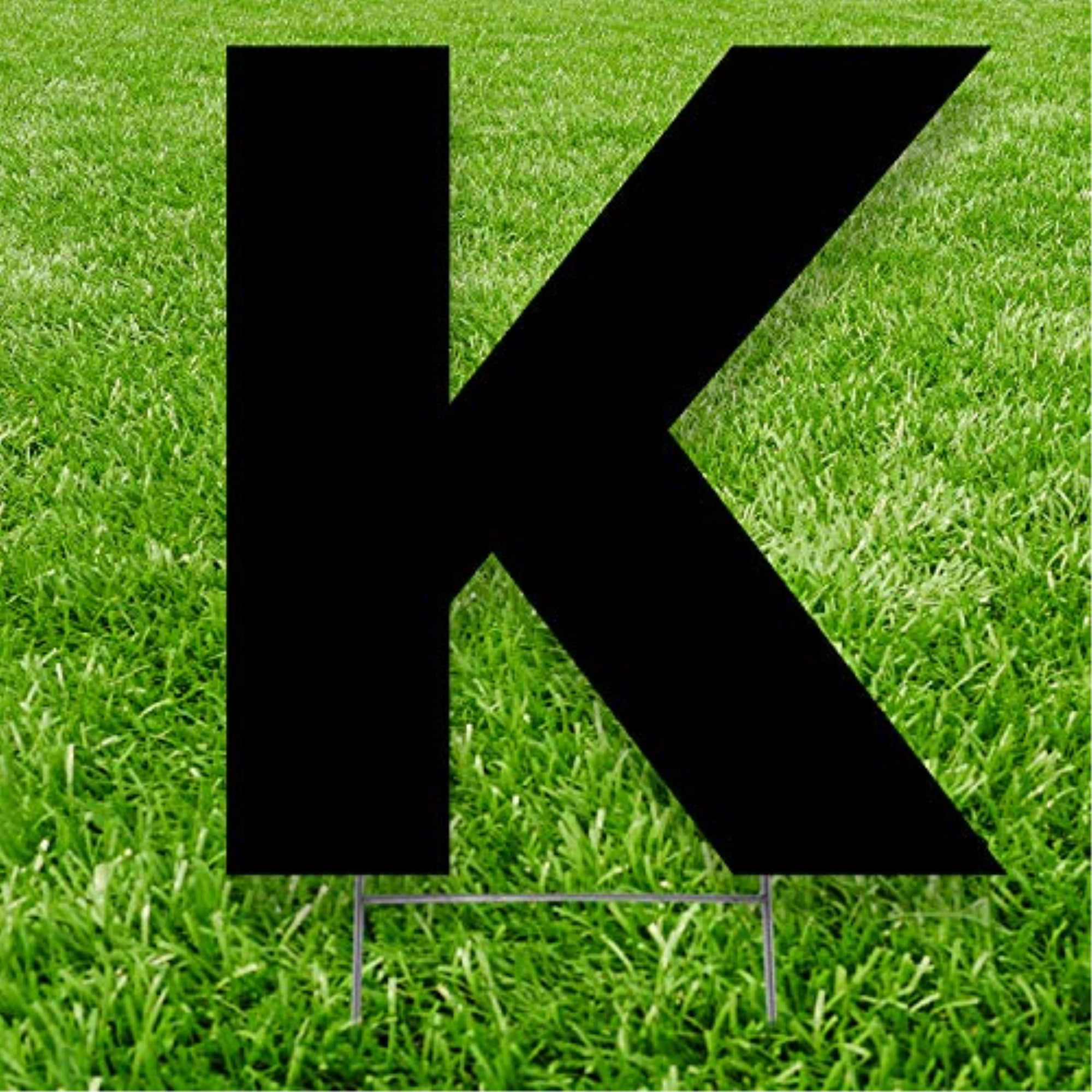 20 x 15 in. Letter K Yard Sign, Black