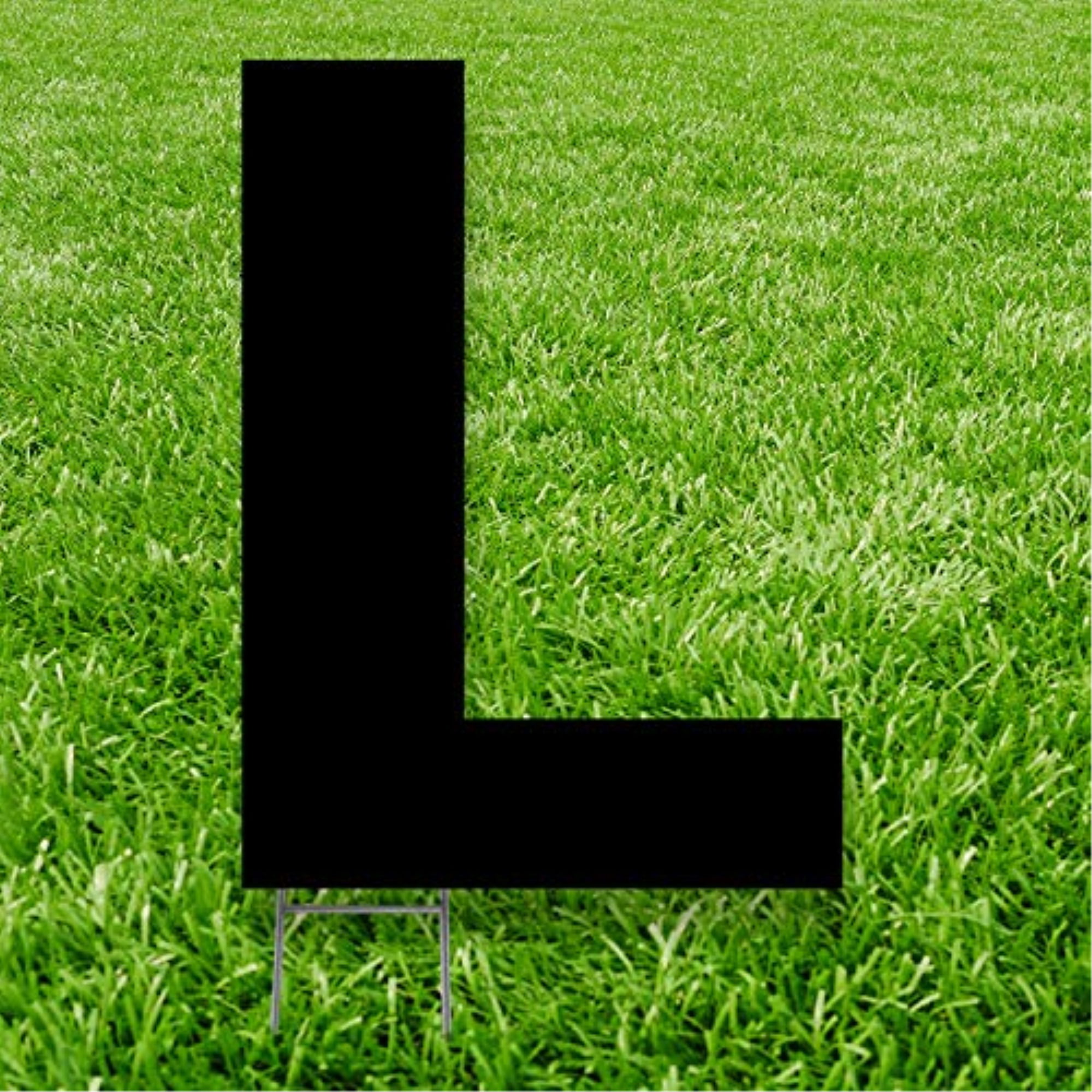 3406 20 x 15 in. Letter L Yard Sign, Black