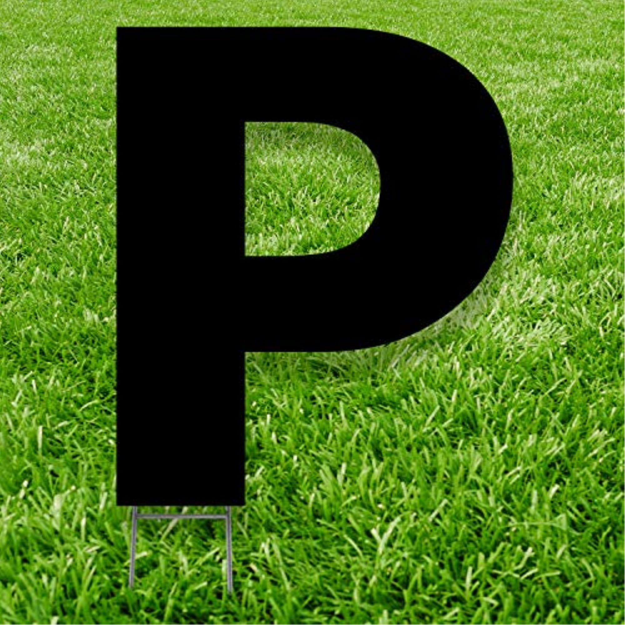 20 x 15 in. Letter P Yard Sign, Black