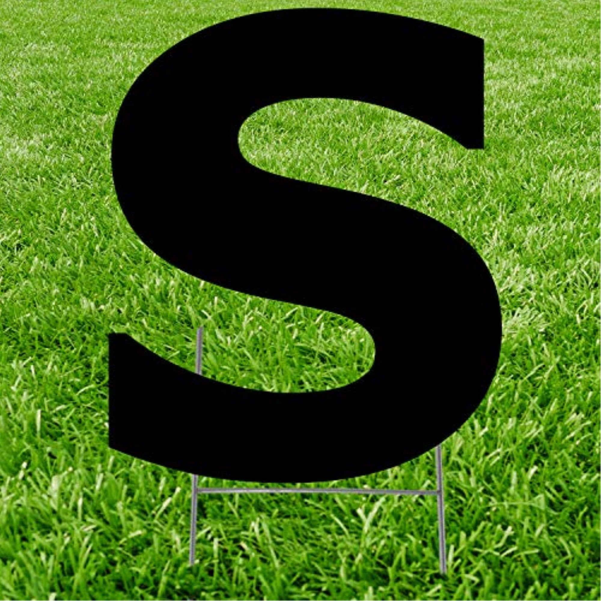 20 x 15 in. Letter S Yard Sign, Black