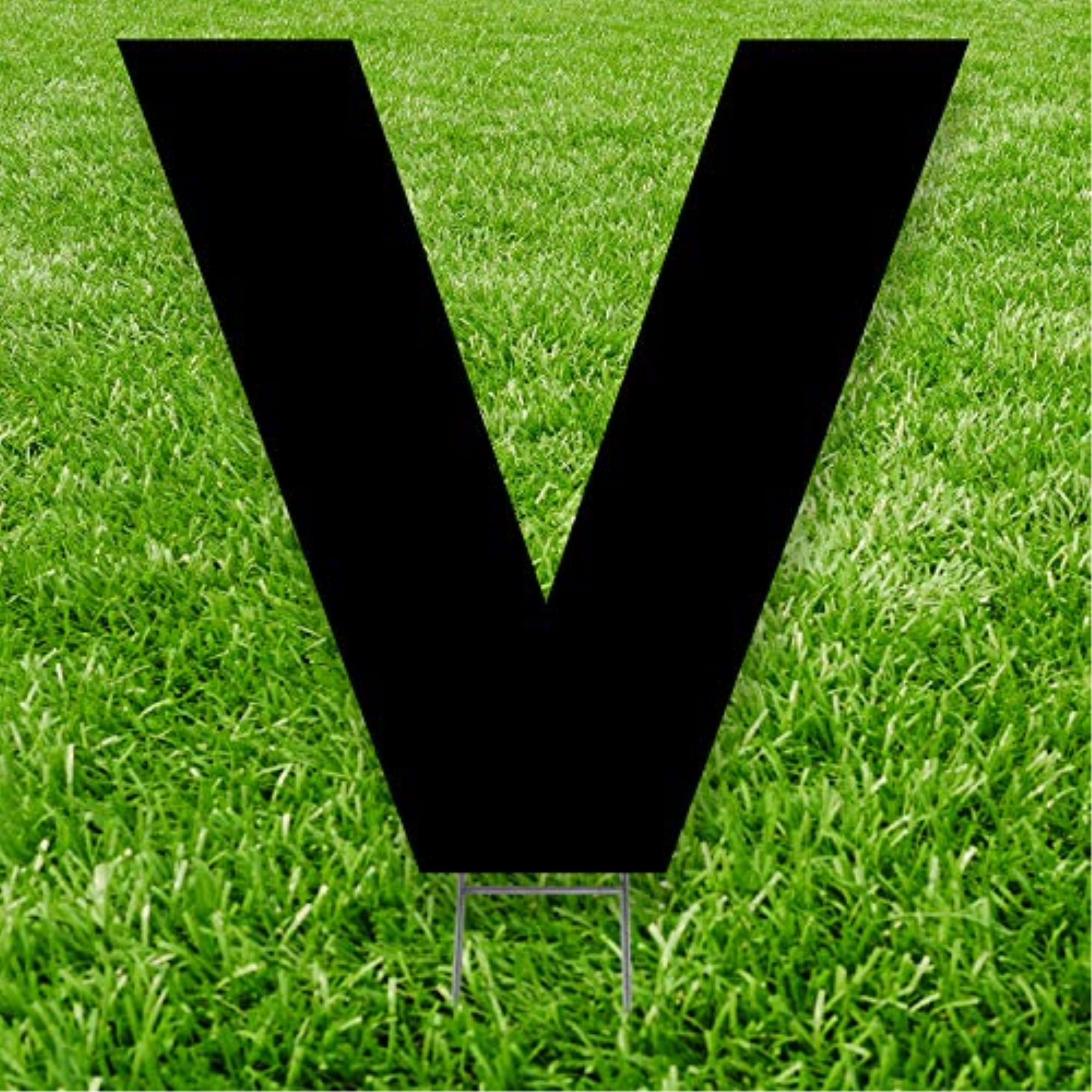 20 x 15 in. Letter V Yard Sign, Black