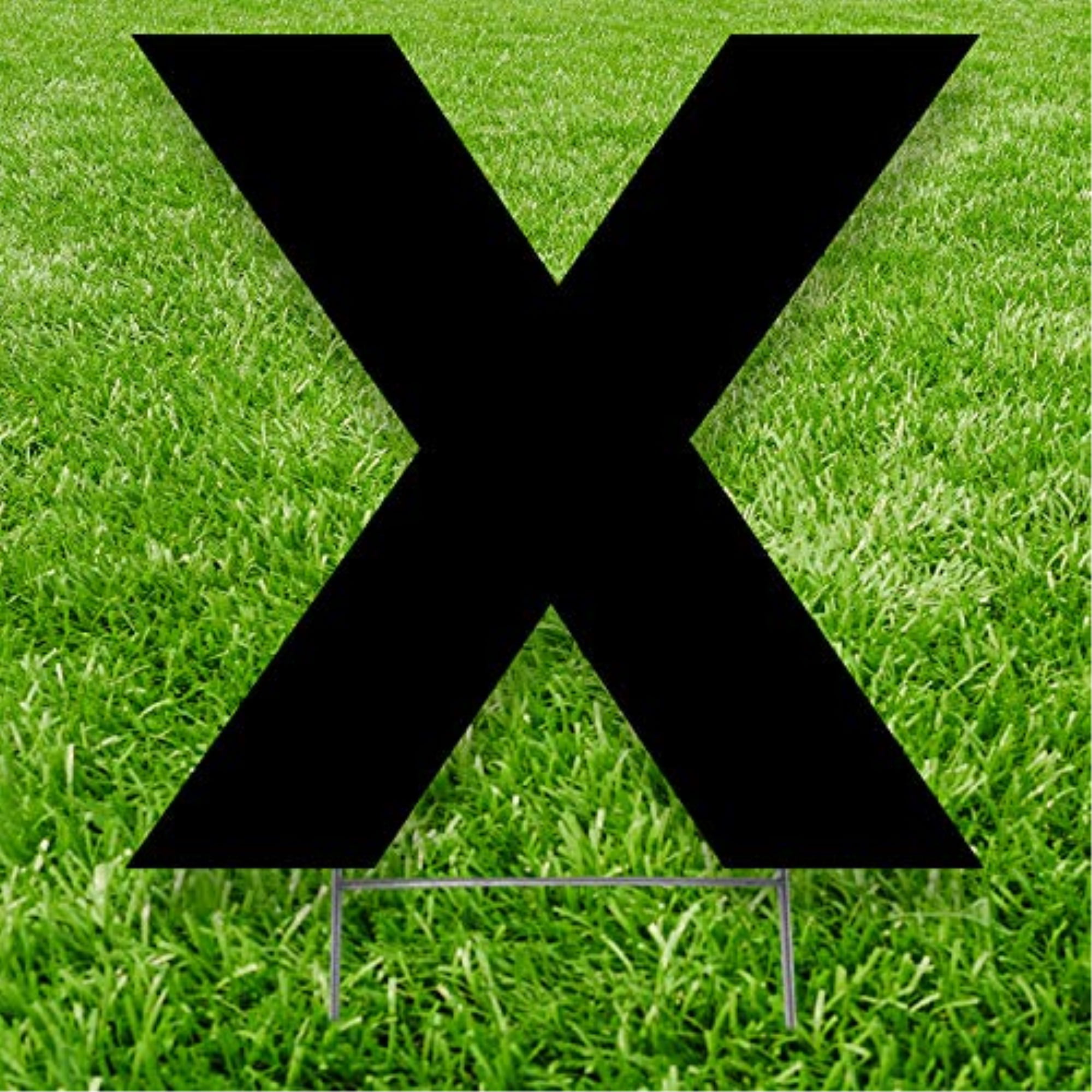 20 x 15 in. Letter X Yard Sign, Black