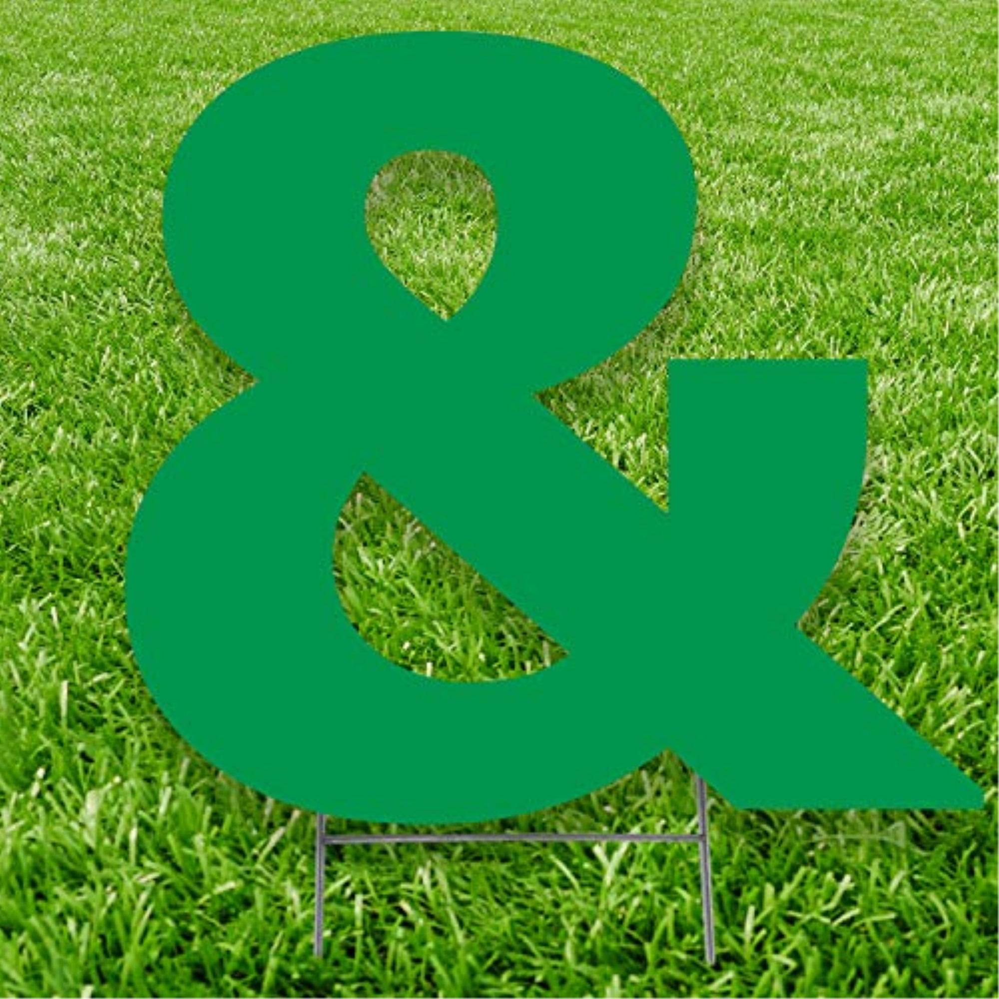 20 x 15 in. Ampersand Symbol Outdoor Yard Sign, Green