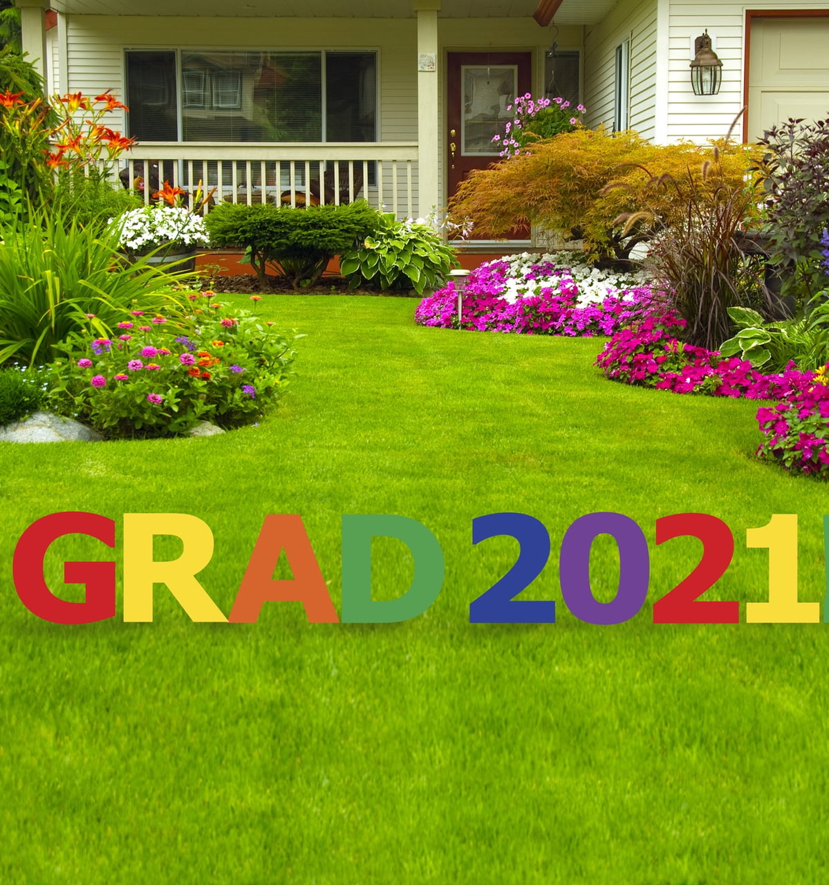 20 x 18 in. Grad 2021 Outdoor Yard Sign, Multi Color