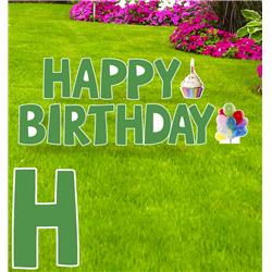 3653 15 x 10 in. Happy Birthday Yard Sign, Green