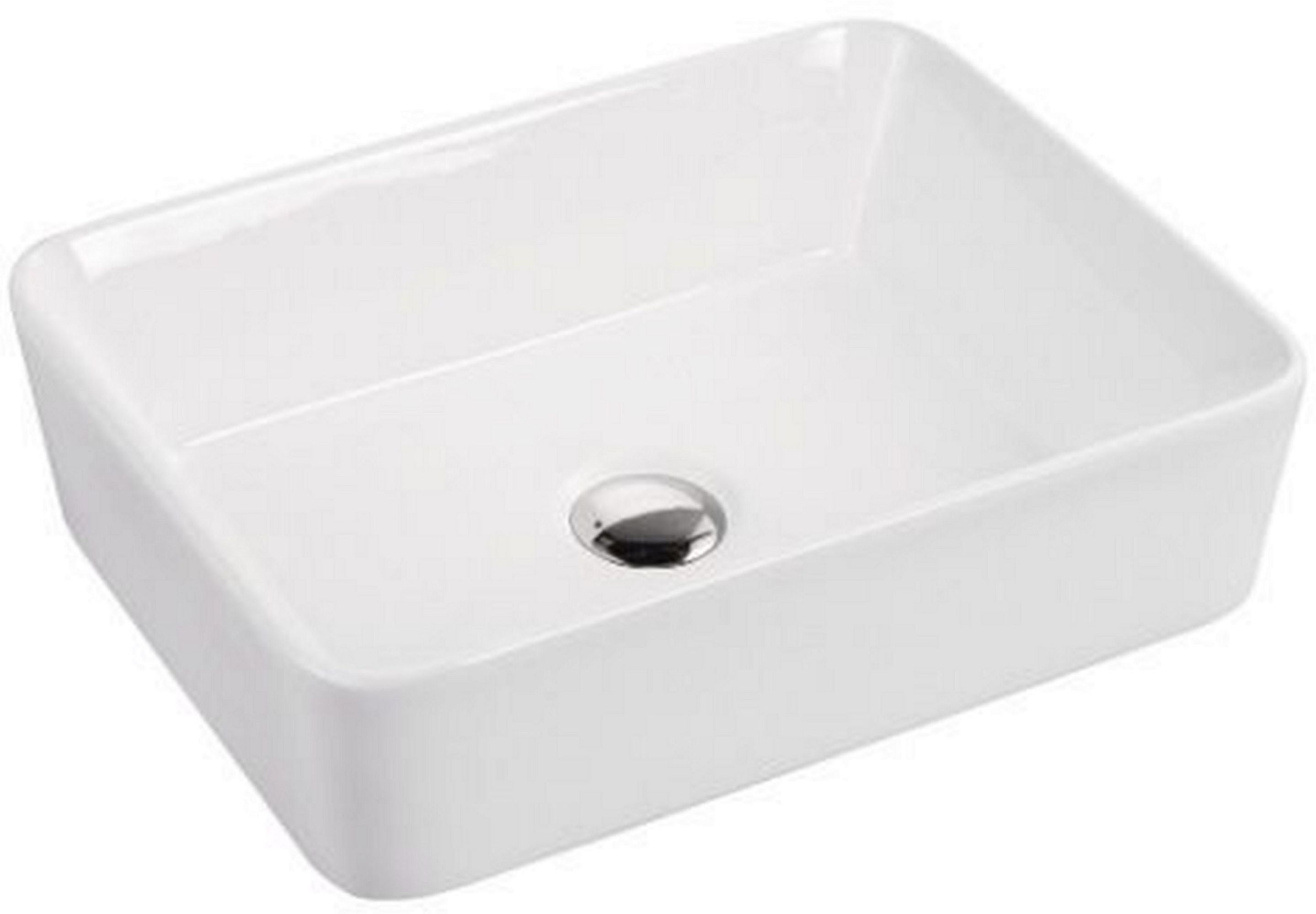 Ccb-285b Mia Over The Counter Vessel Ceramic Basin Sink, Glossy White - 18.87 X 14.56 X 4.93 In.