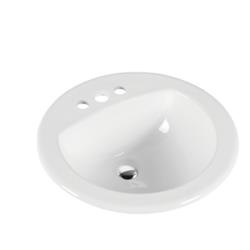 Dib-209b Ingrid Drop-in Ceramic Basin Sink, Glossy White - 19.12 X 19.12 X 8.6 In.