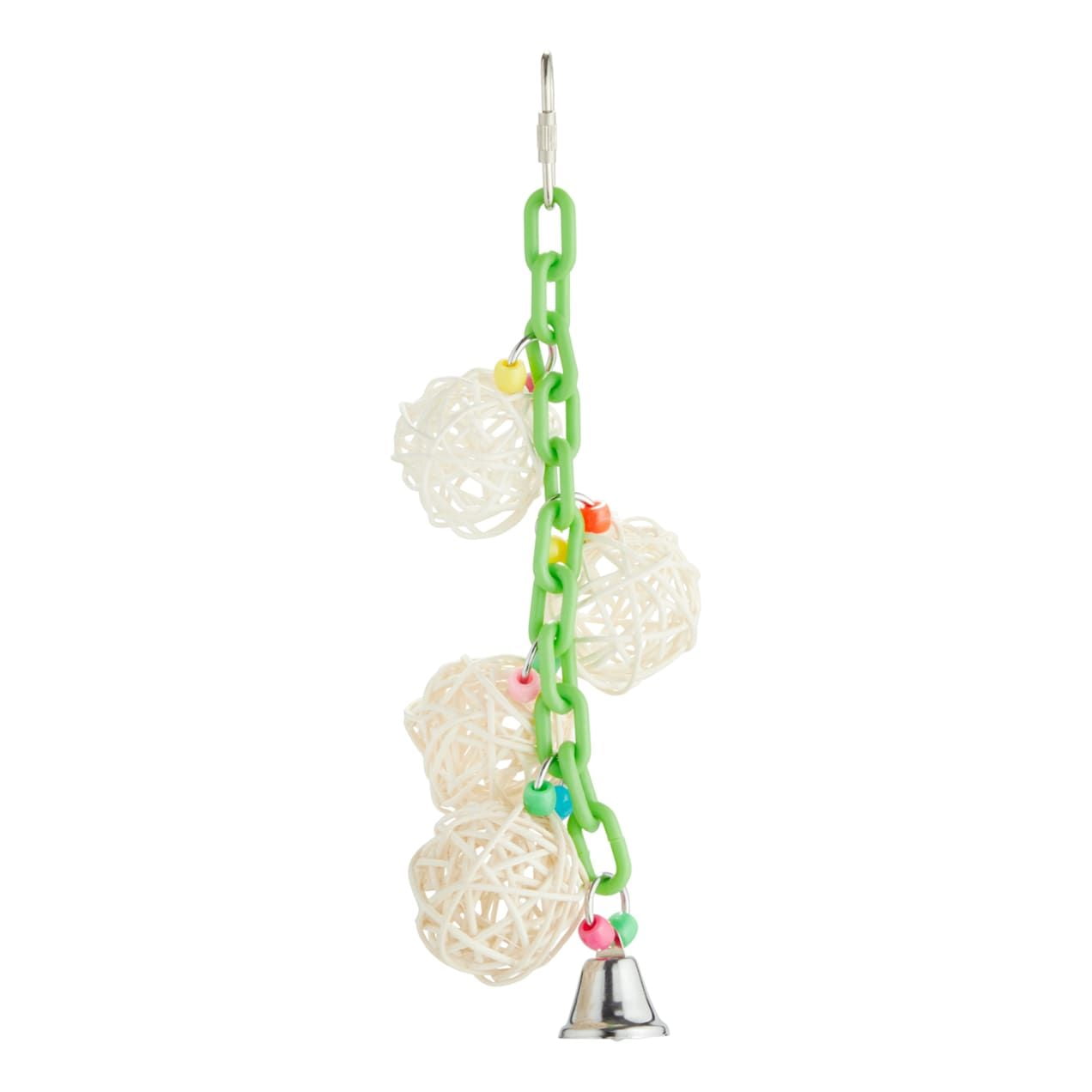 Hb01271 4 Vine Balls On Chain With Bell - 9.06 X 3.54 X 3.54 In.