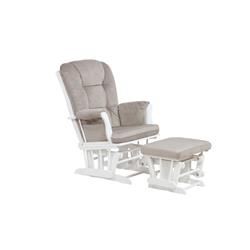 Gl7236w Alice Glider Chair & Ottoman Without Pillow, White
