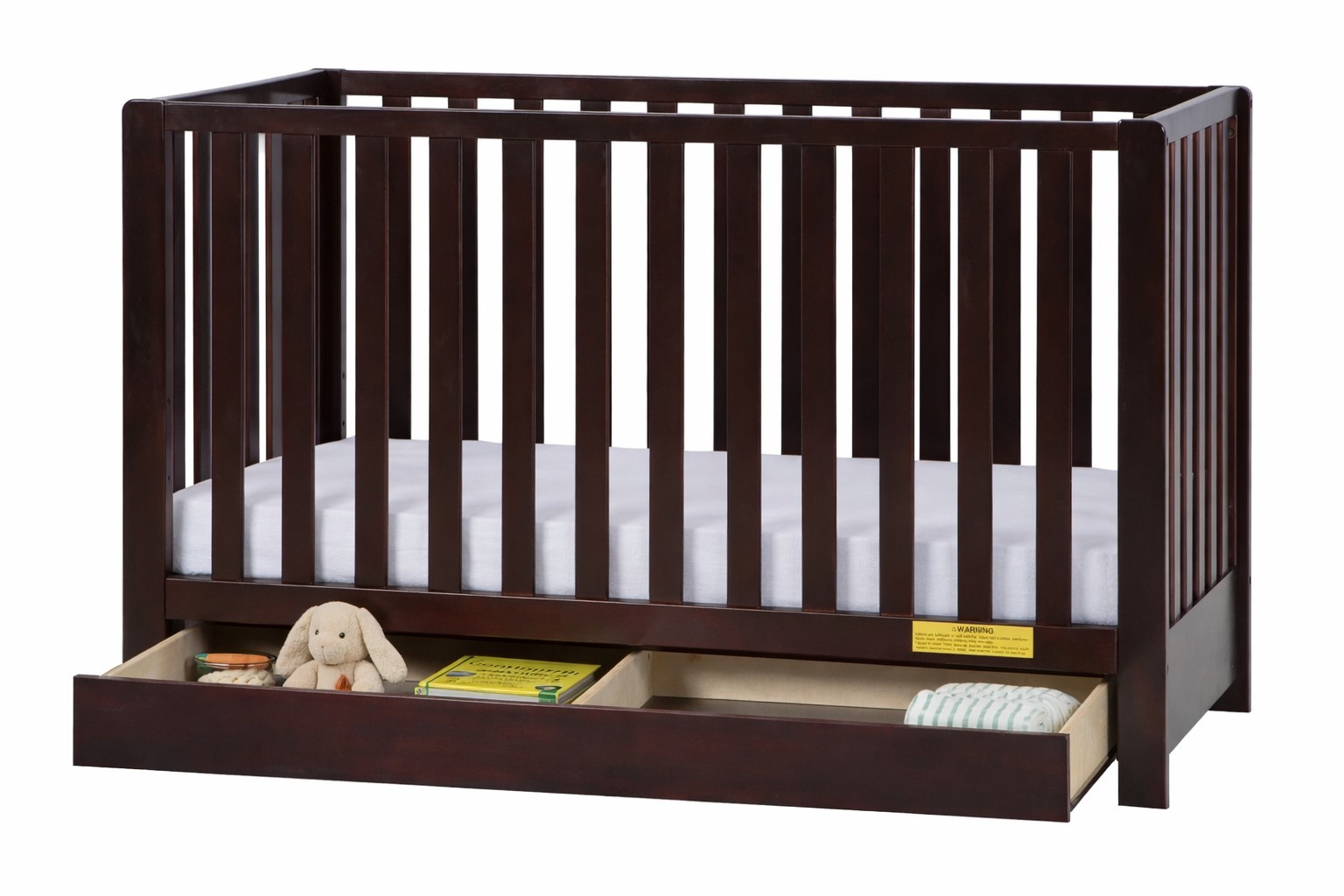 638E Emma 4-in-1 Convertible Crib with Drawer, Gray