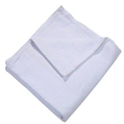 Grant-qn-wht Home Collection Grant Woven Cotton Throw Blanket, Queen - White
