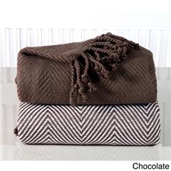 Hbth100pct-cho Soft. 100 Percent Cotton Hand Twisted Throw 50 X 60, Chocolate - Set Of 2