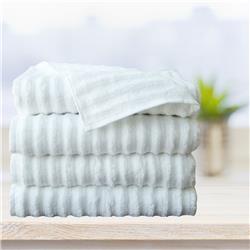 Spa 4 Piece 100 Percent Zero Twist Cotton Bath Towels - White