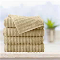 Spa 4 Piece 100 Percent Zero Twist Cotton Bath Towels - Beige