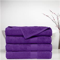 Spa4pctwl-rpl 33 X 66 In. Elegance Spa Luxurious 600 Gsm Cotton Bath Towel - Royal Purple, 4 Piece