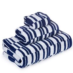 Strst3pc-mbl Casa Platino Stratus Stripe Quick Dry Thin Towel Set, Medieval Blue - One Size, 3 Piece