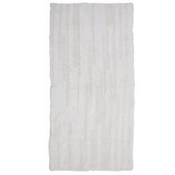 Rbbr22x60-wht Extra Long Fine Cotton Reversible Bath Rug, White - 22 X 60 In.