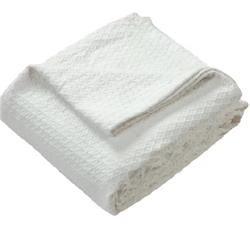 Ccbkt-tw-wht All Season Ring Spun Cotton Blanket, White - Twin Size